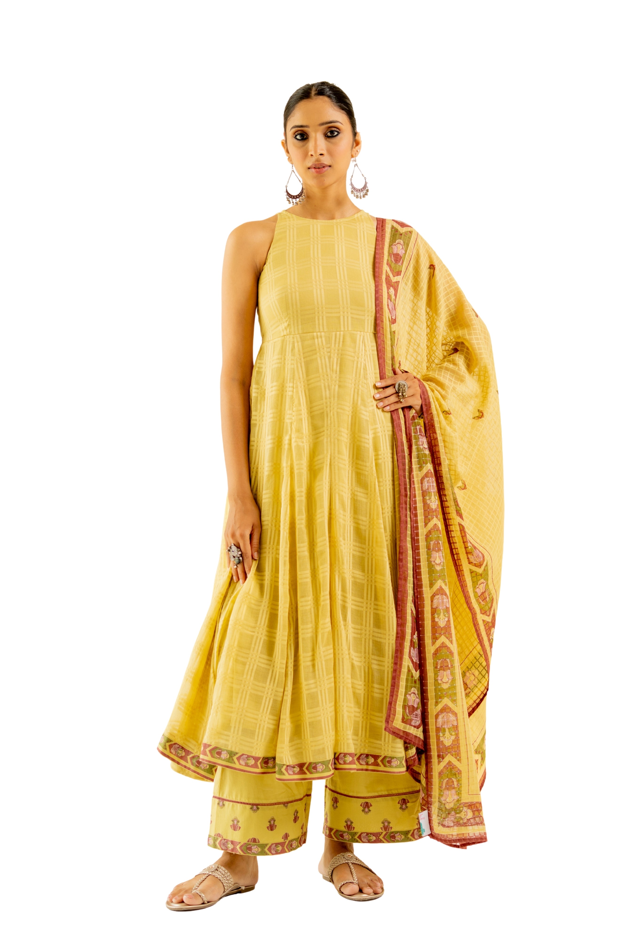 WARM OLIVE MRINALINI ANARKALI SET OF 3