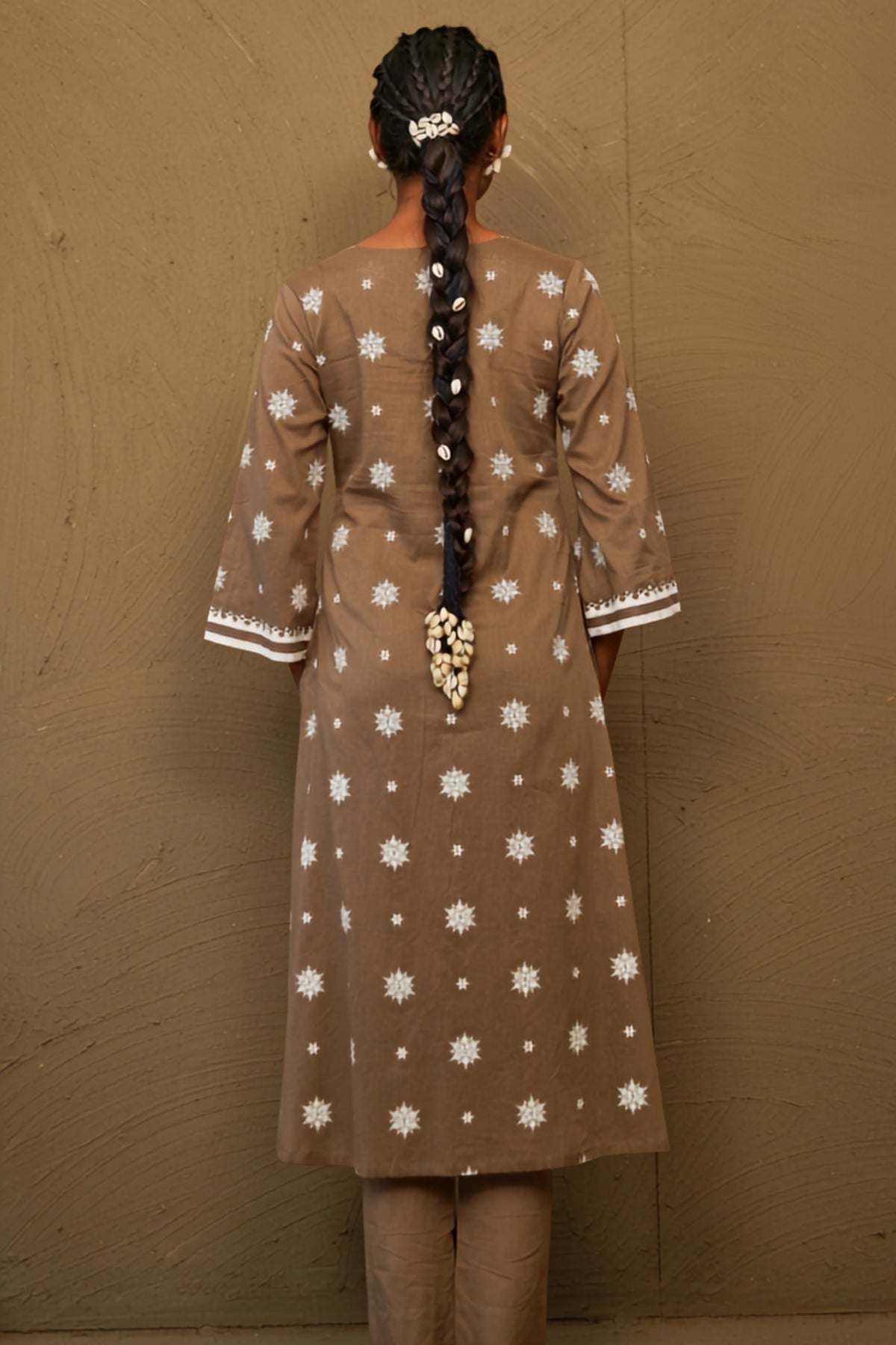 Gerua Brown Mul Cotton Pin Tucks Kurta Set