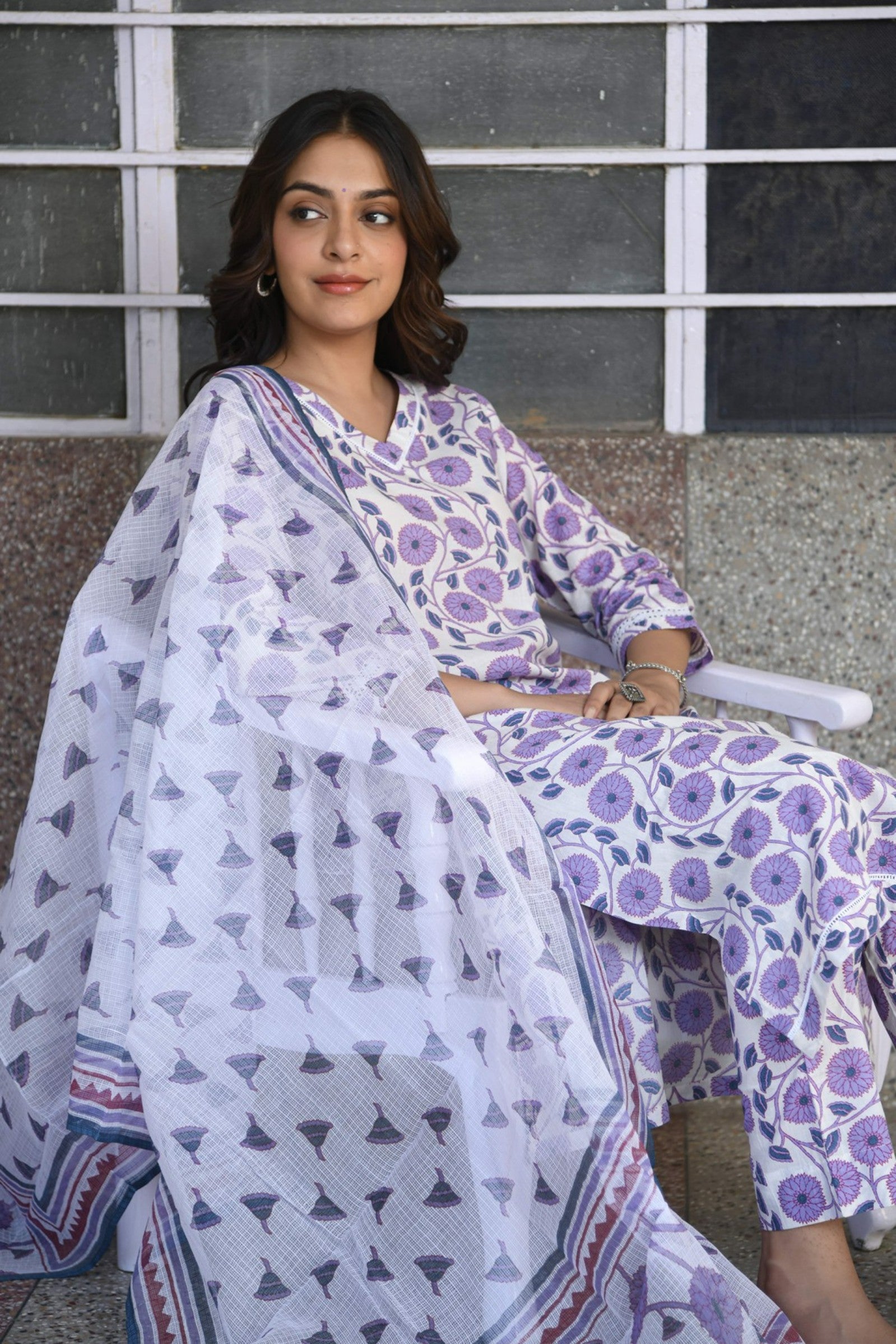 LAVENDER KURTA-PANT SET OF 3