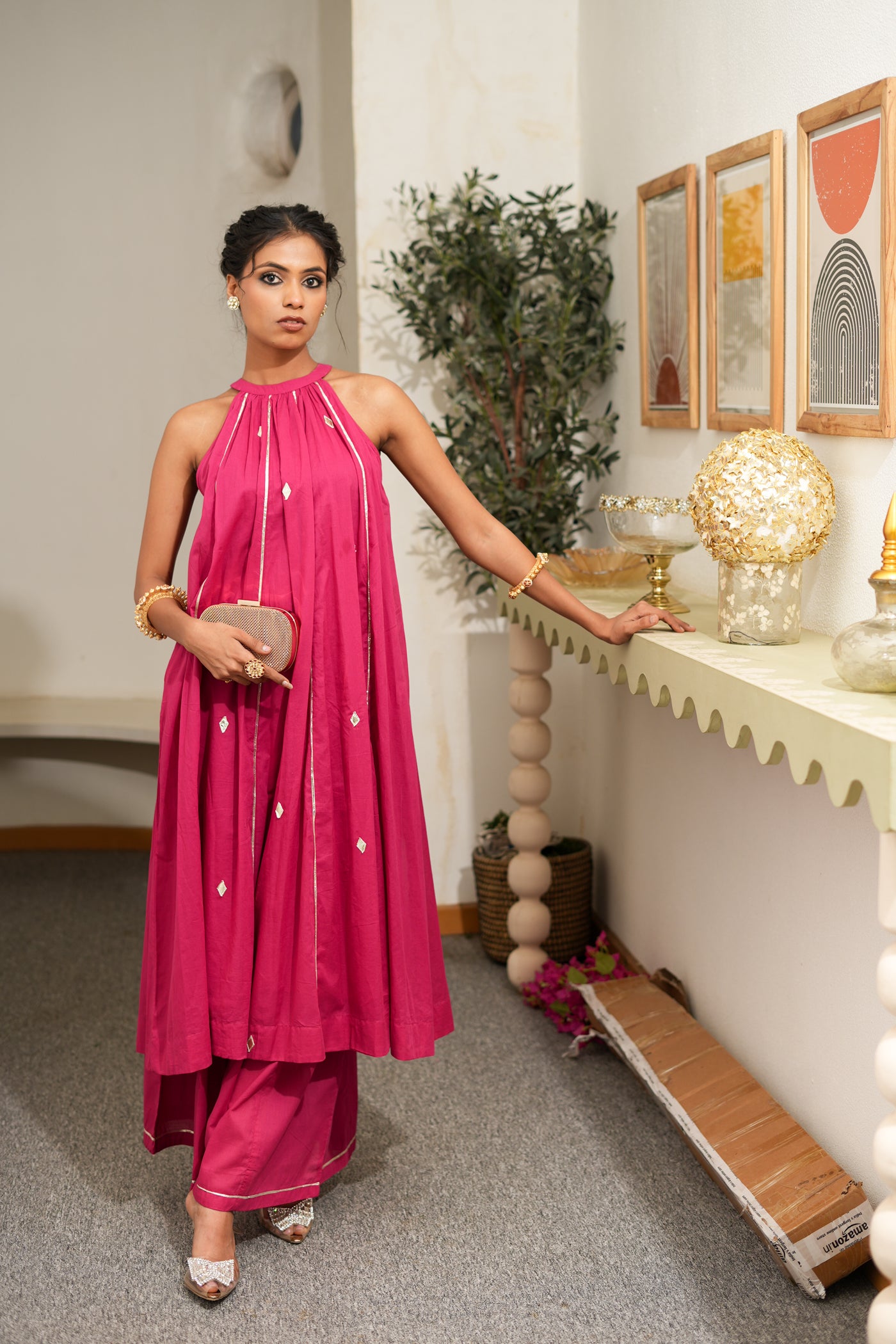 PINK VARNIKA KURTA SET OF 2