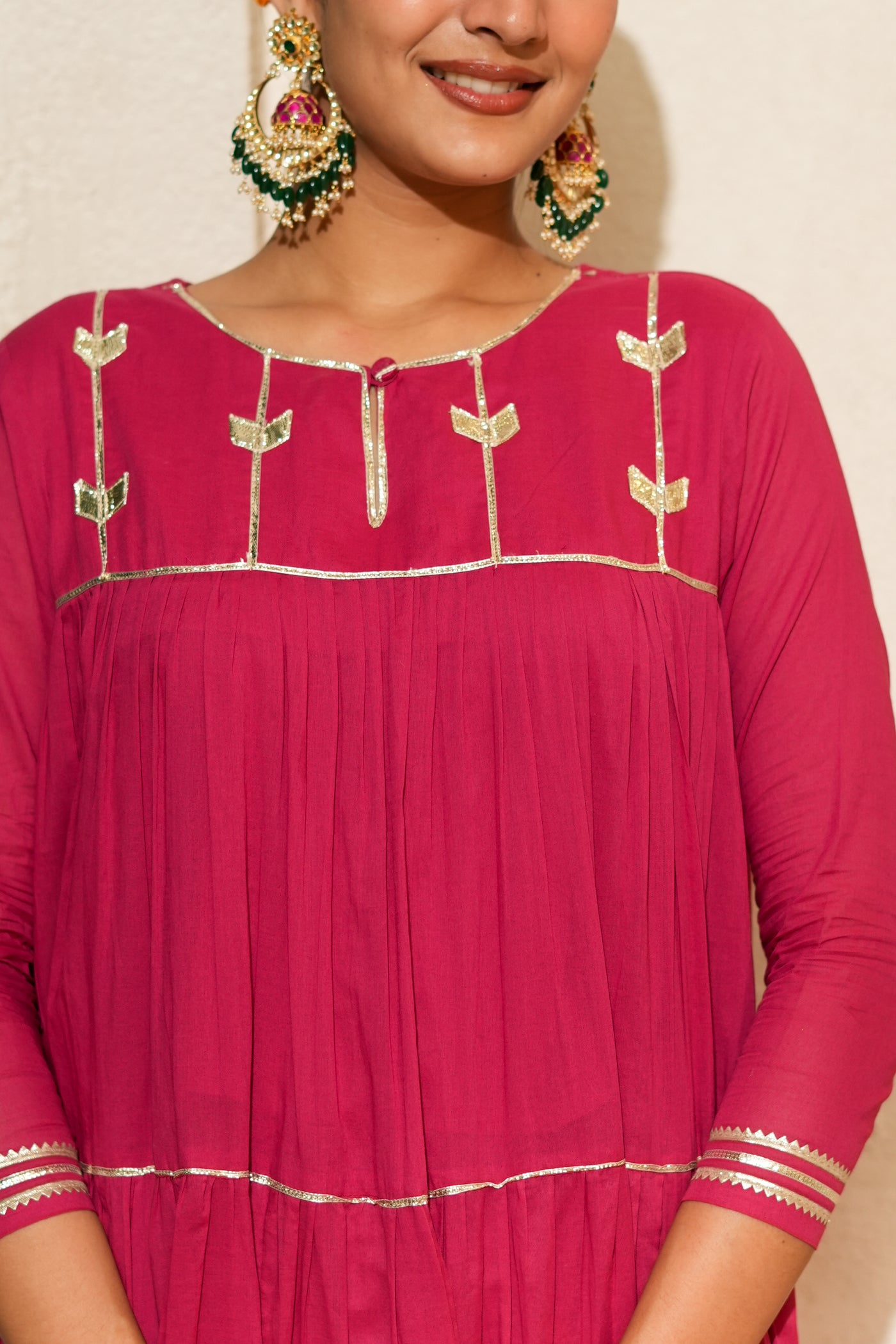 PINK TIERED KURTA SET OF 2