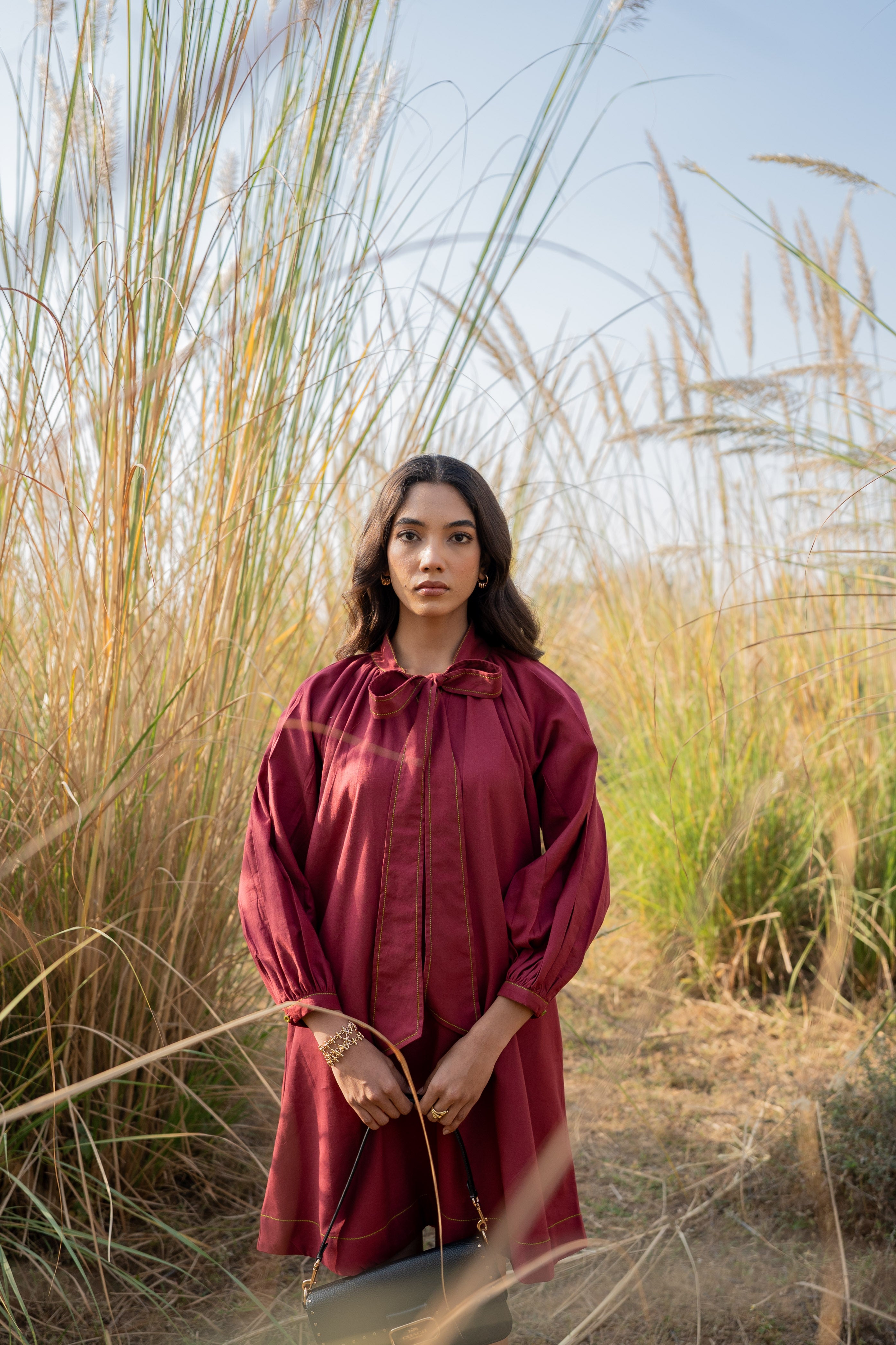 MAROON EIRA DRESS