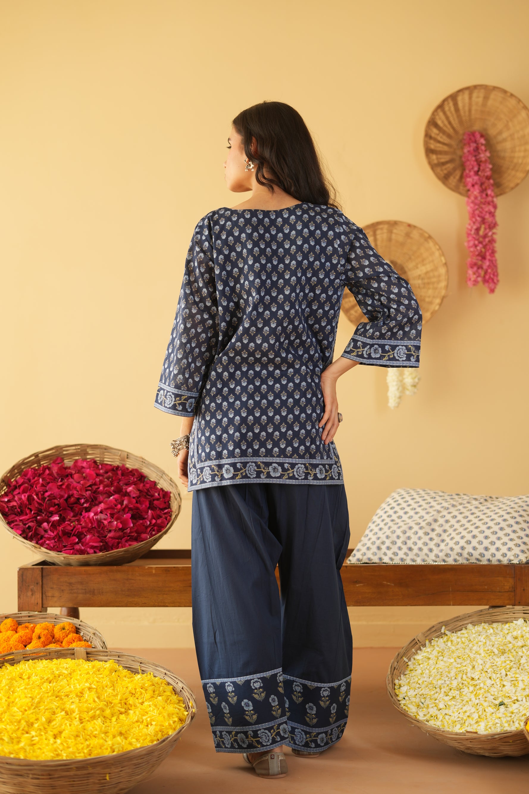 DARKBLUE VANYA KURTA WITH FARSI SALWAR