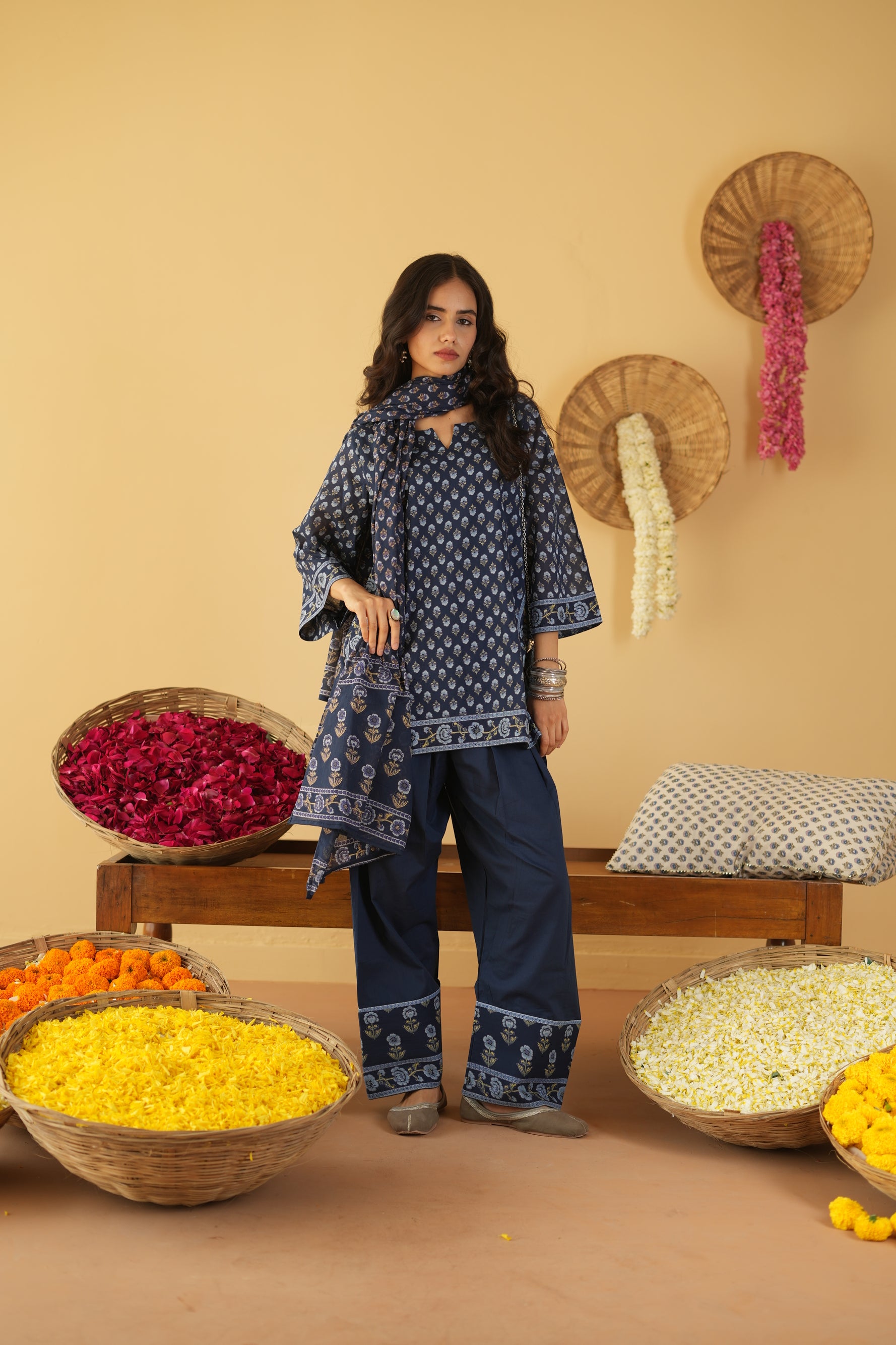 DARKBLUE VANYA KURTA WITH FARSI SALWAR