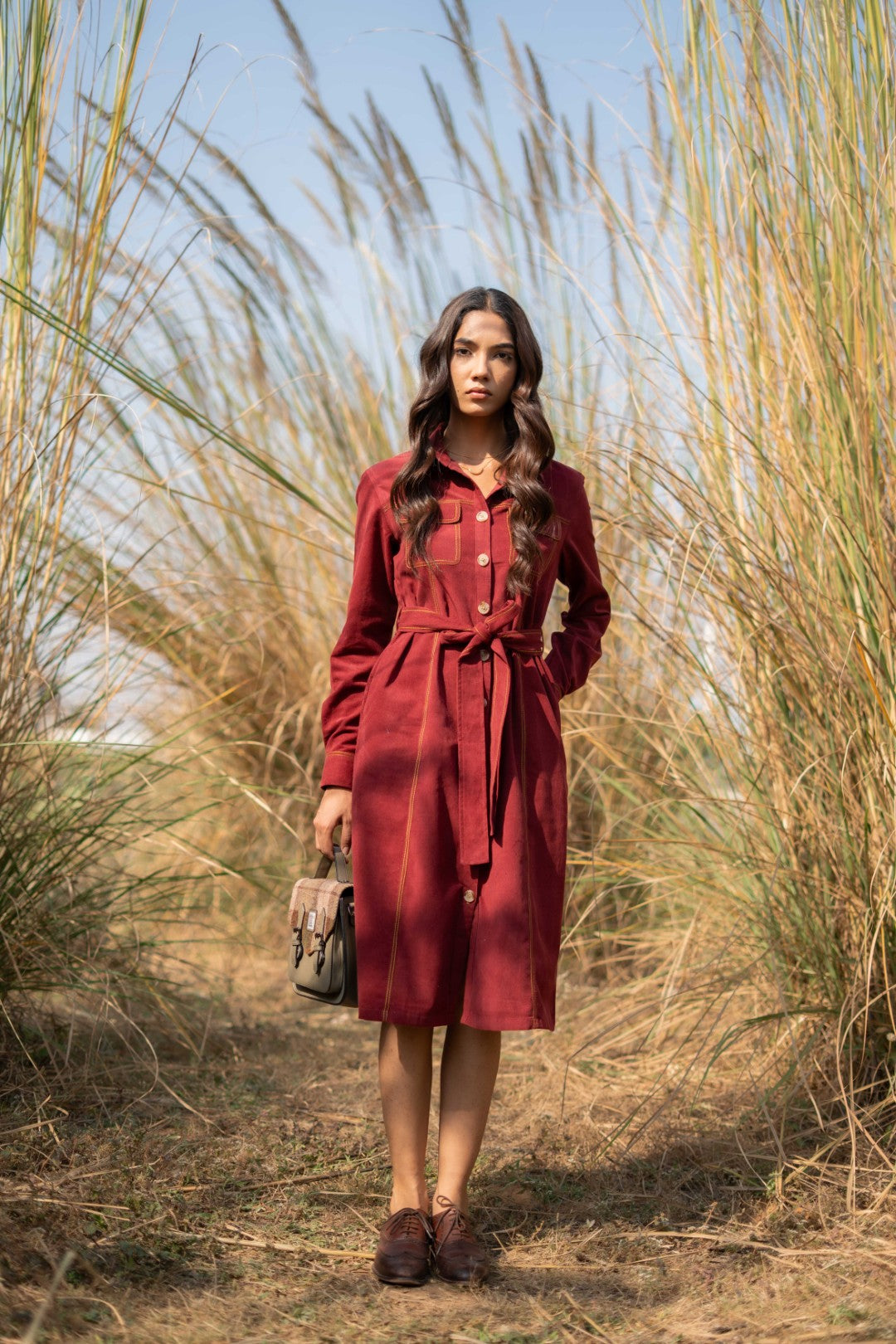 MAROON ZYRA DRESS