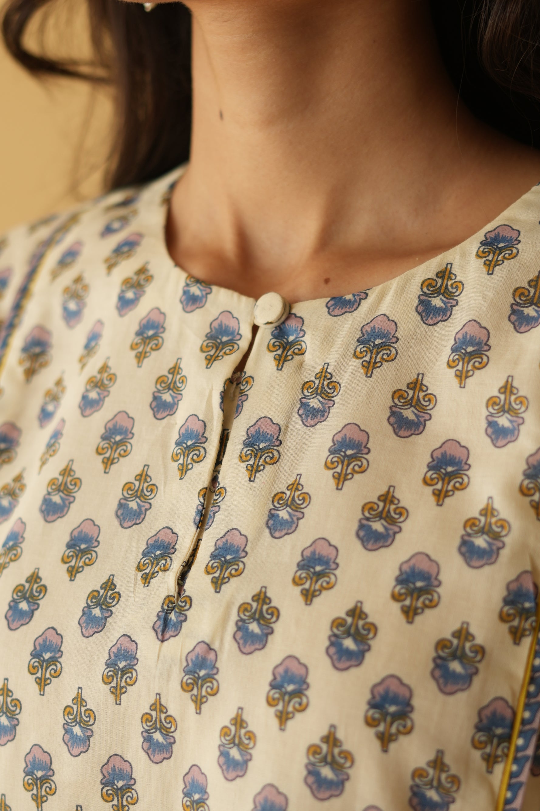 BLUE & OFF WHITE AALIYA CO-ORD SET OF 2