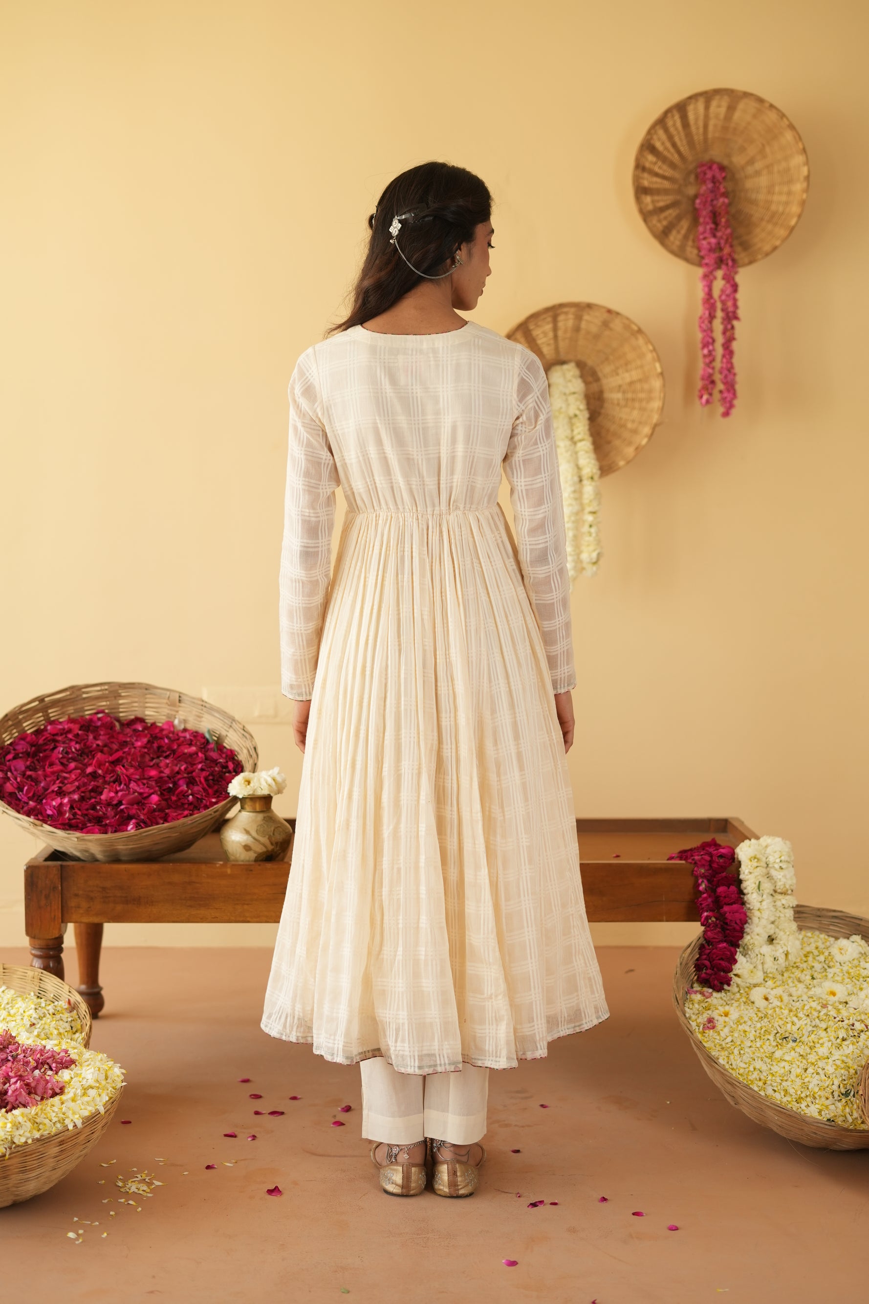 OFF WHITE KAVYA ANARKALI SET OF 3