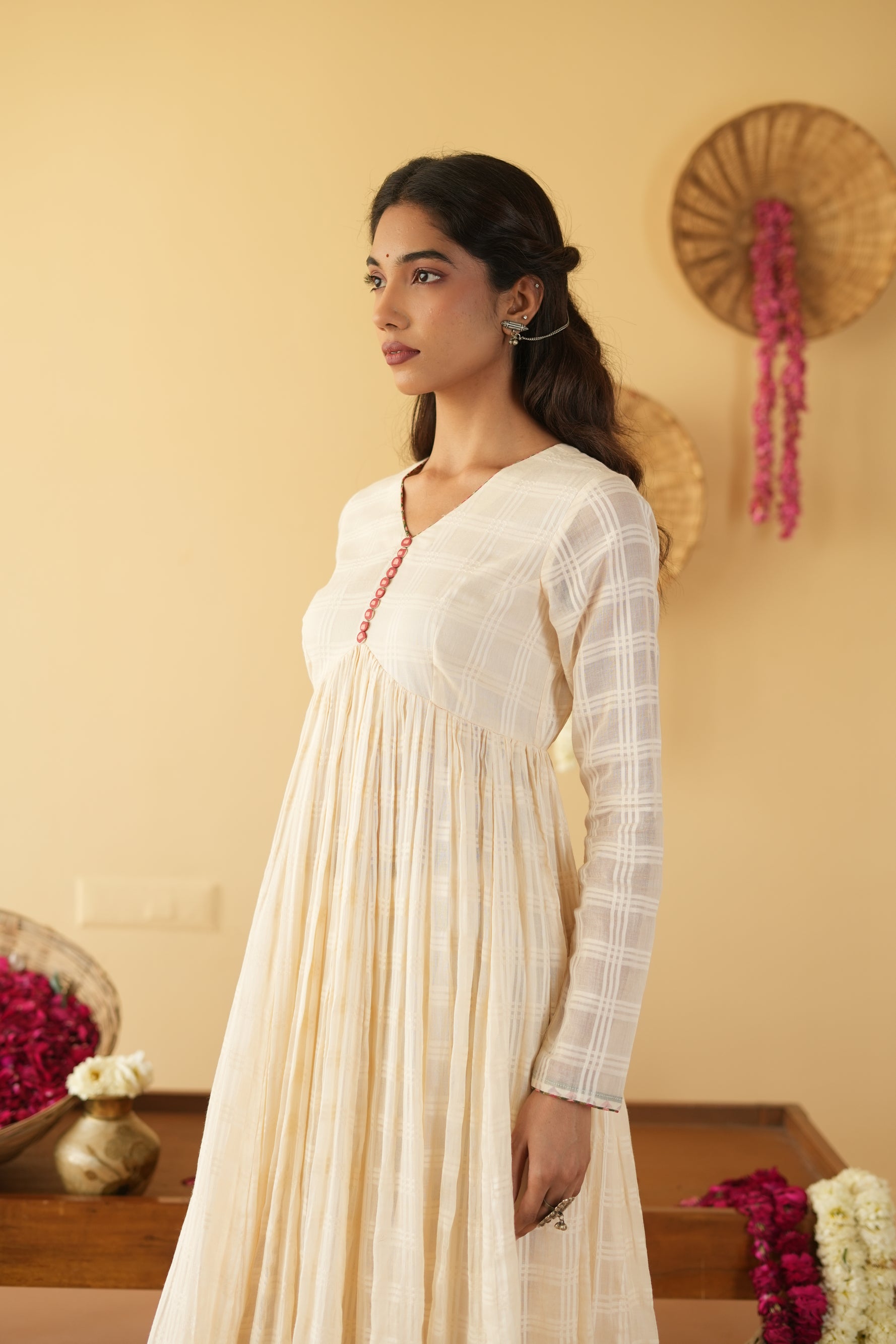 OFF WHITE KAVYA ANARKALI SET OF 3