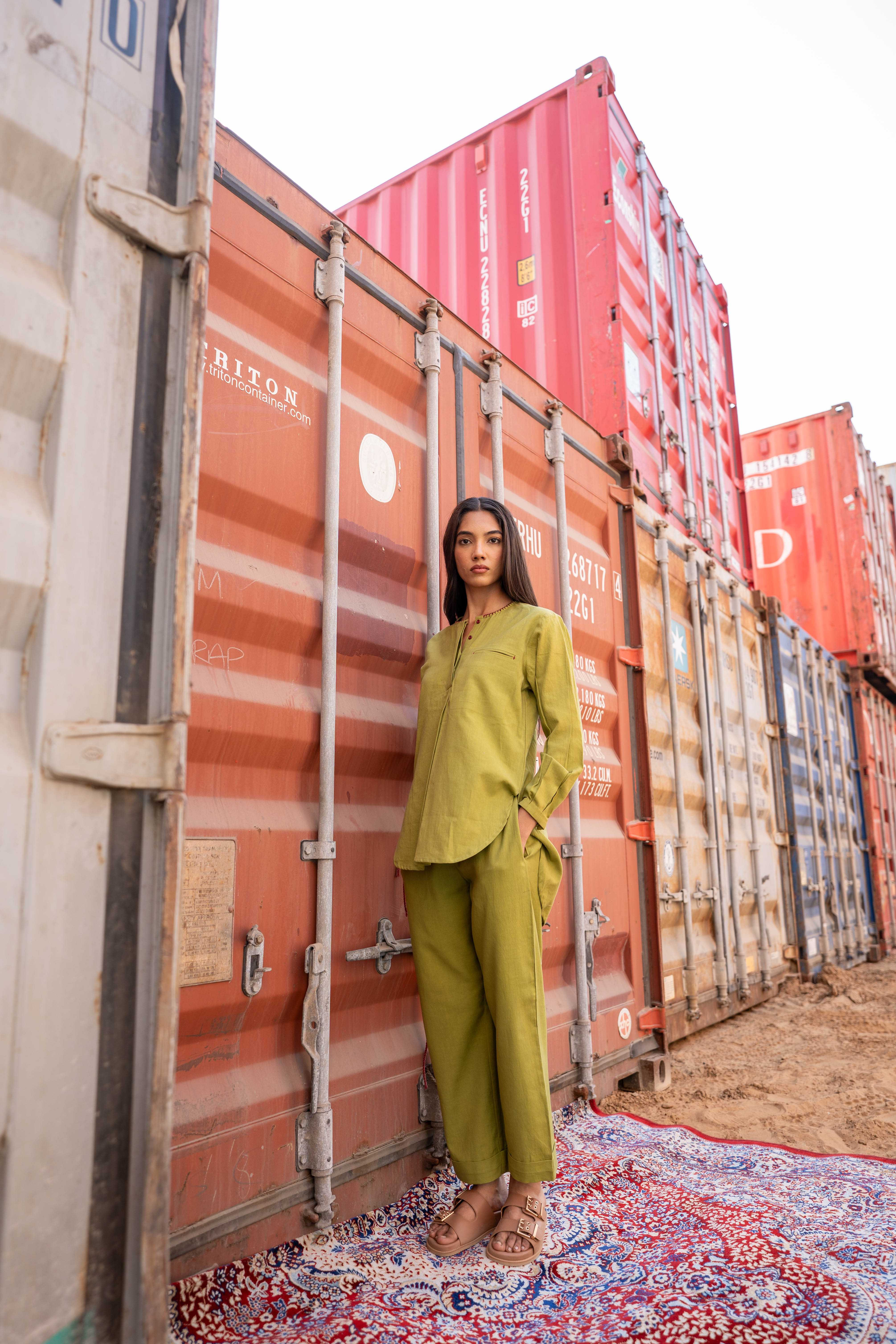 OLIVE NIVRA CO-ORD SET OF 2