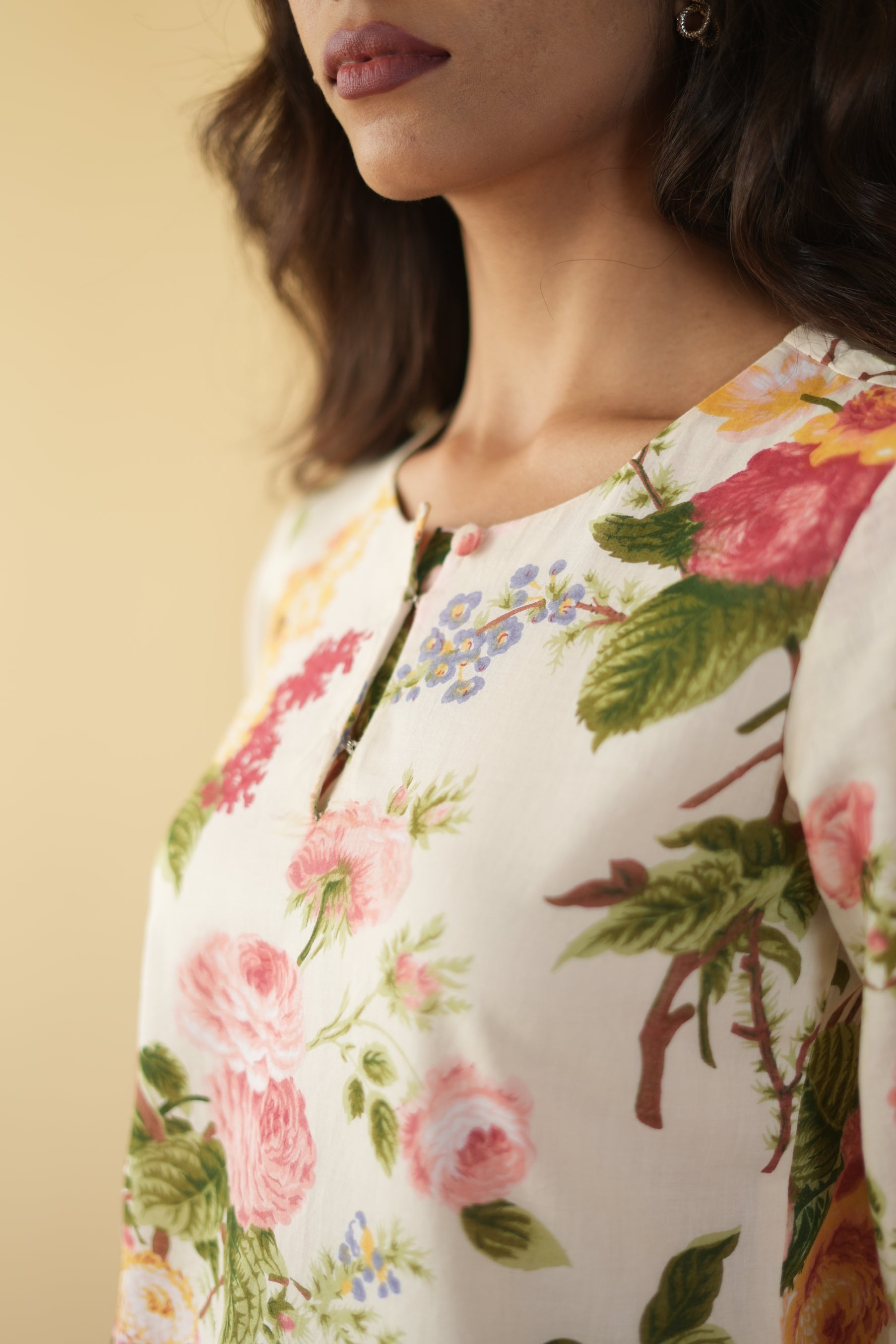 OFF WHITE NEHER KURTA WITH FARSI SALWAR SET OF 3