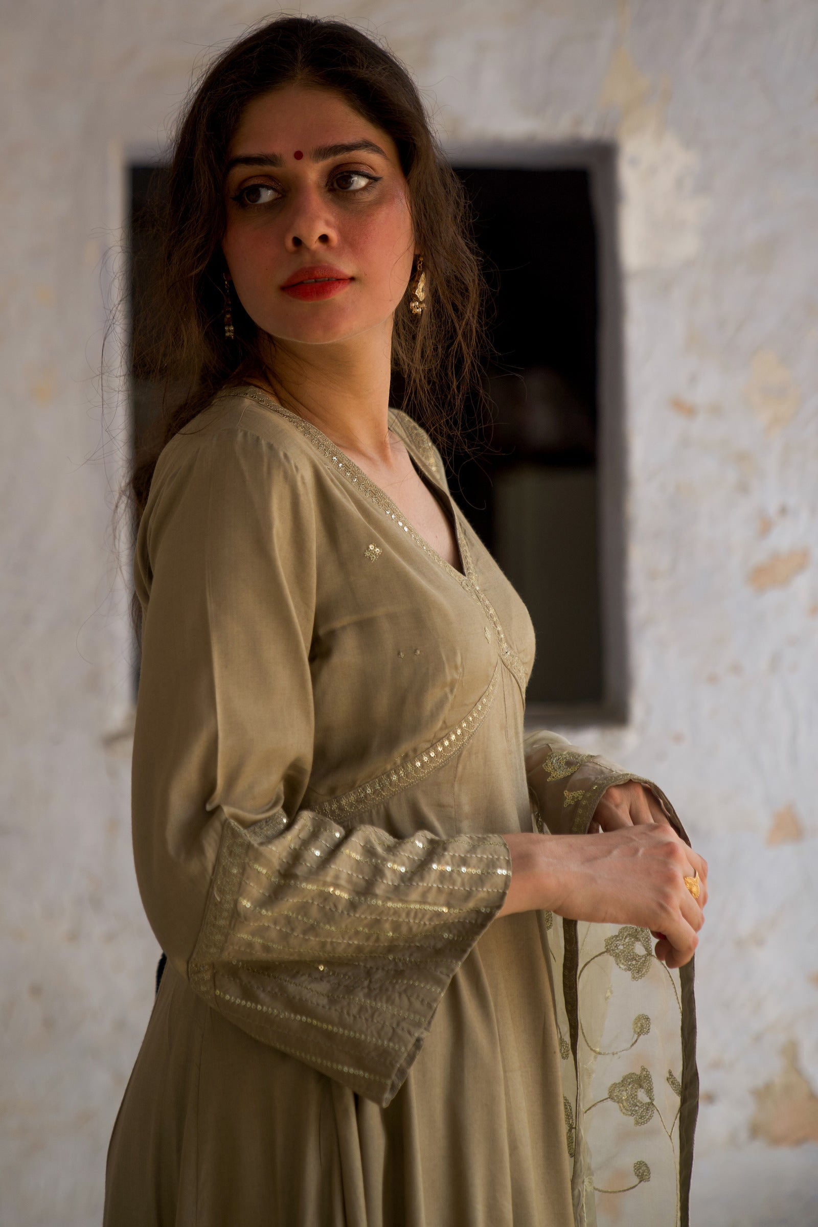 Mohini Grey Festive Embroidered Anarkali Set