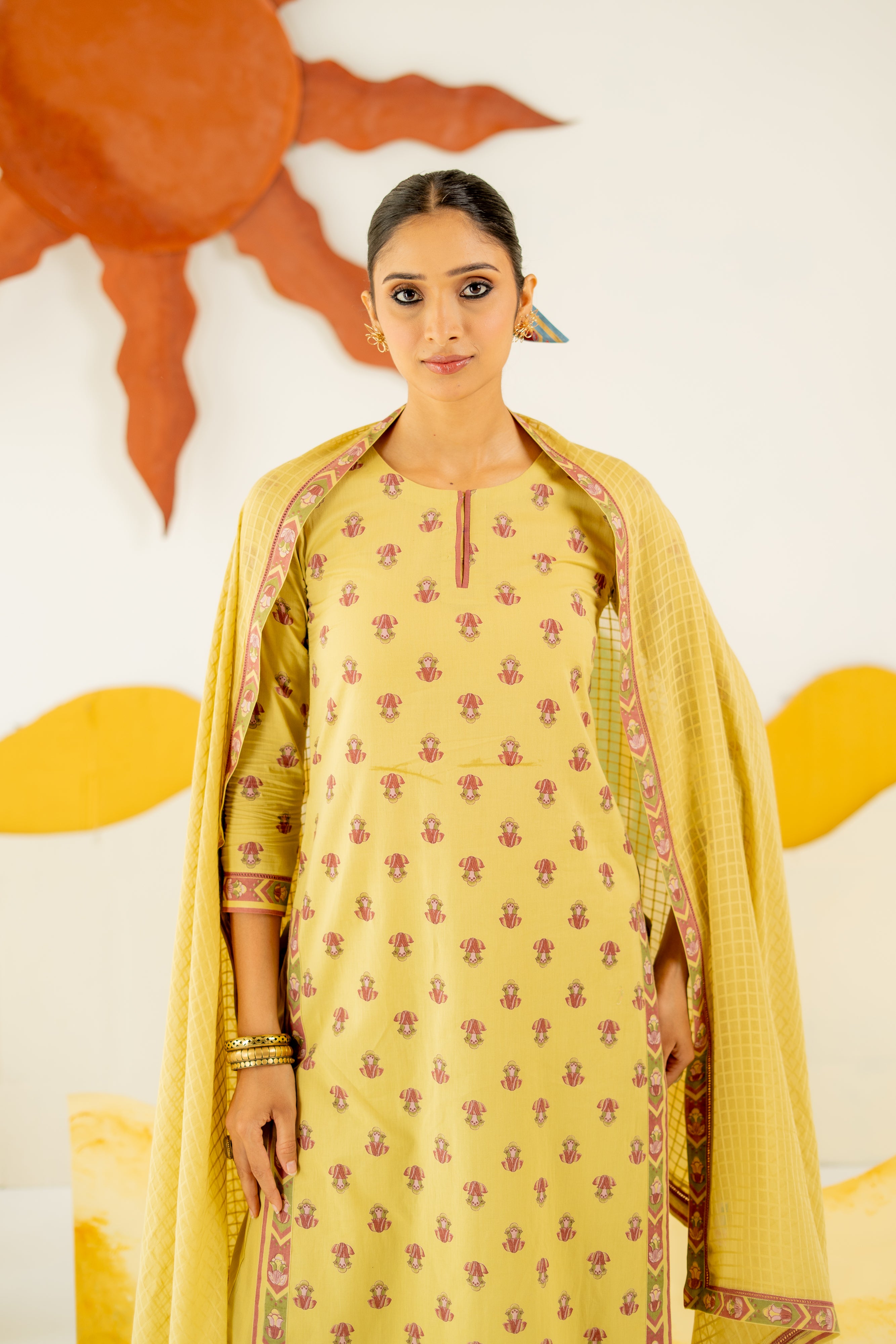 WARM OLIVE MRITTIKA KURTA SET OF 3