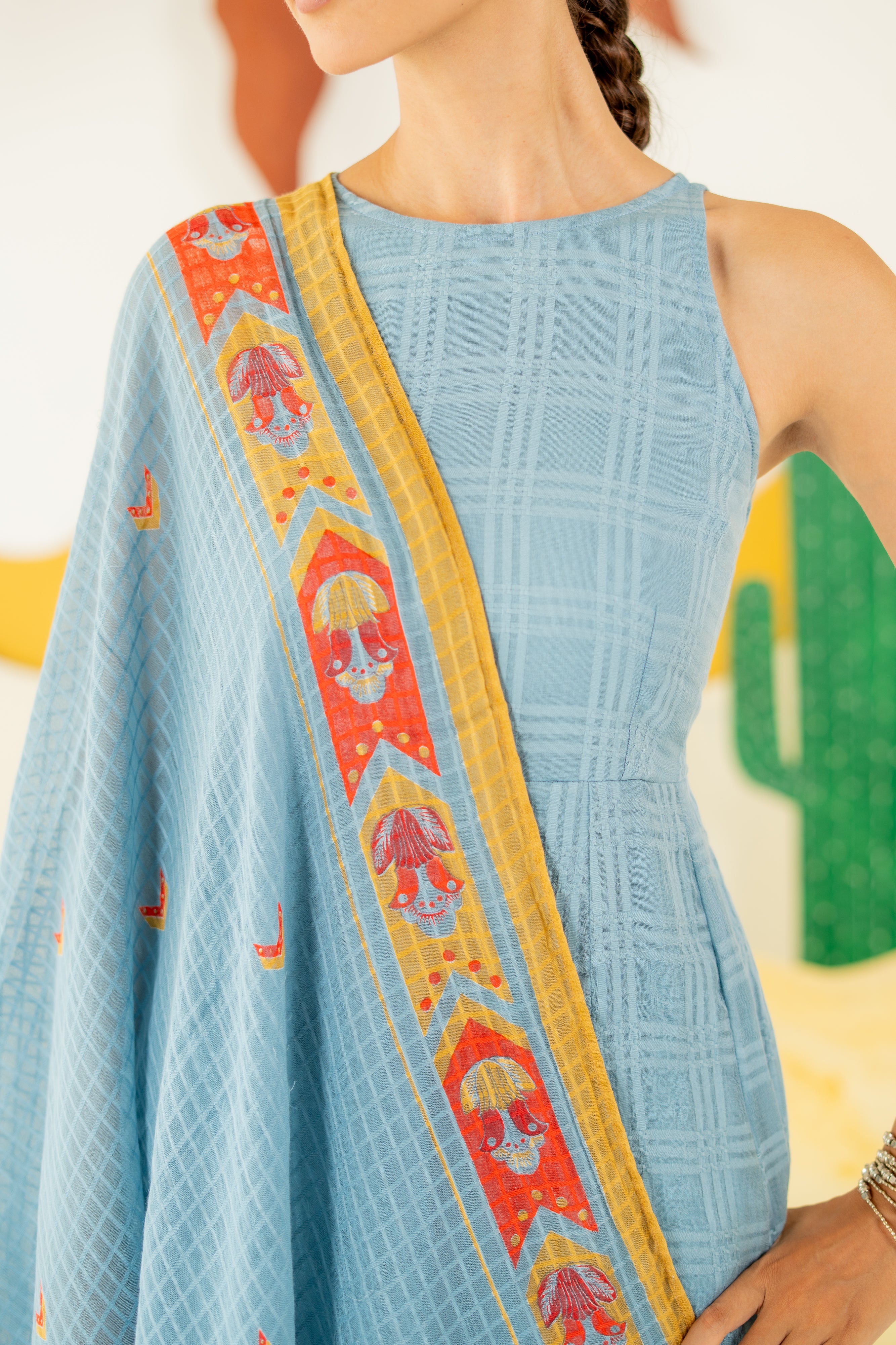 HERITAGE BLUE MRINALINI ANARKALI SET OF 3
