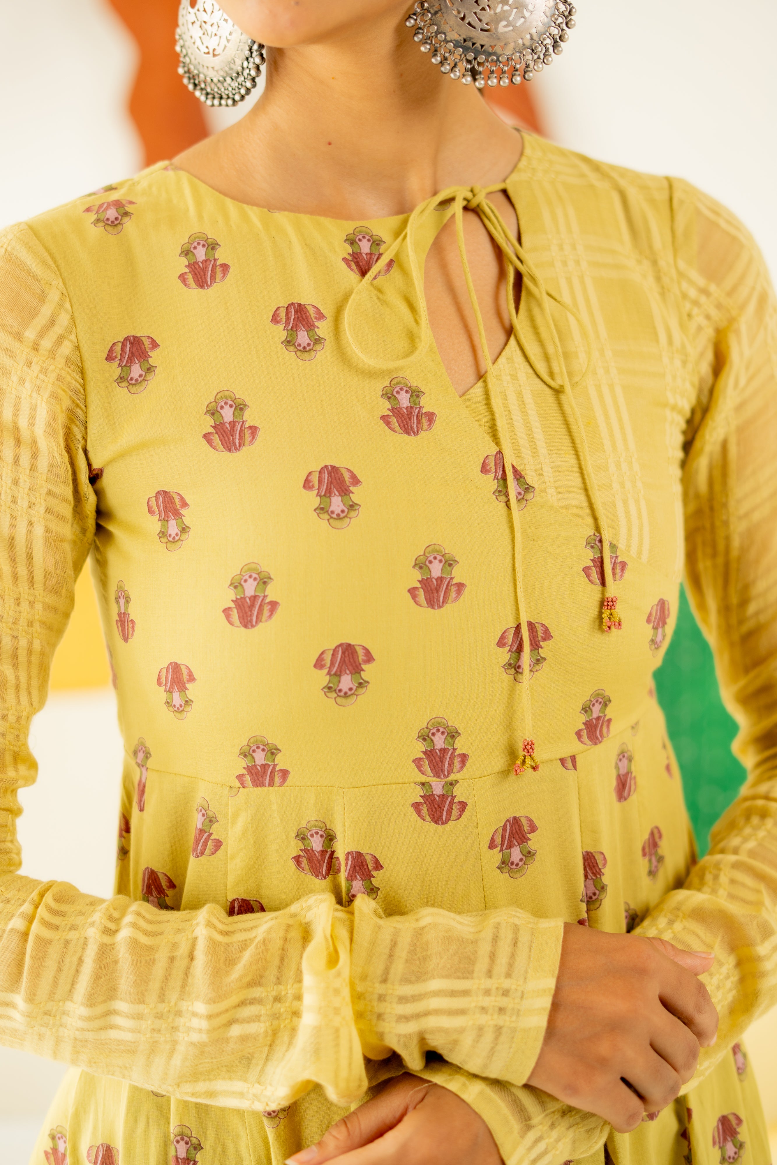 WARM OLIVE MRIDUL ANARKALI SET OF 3