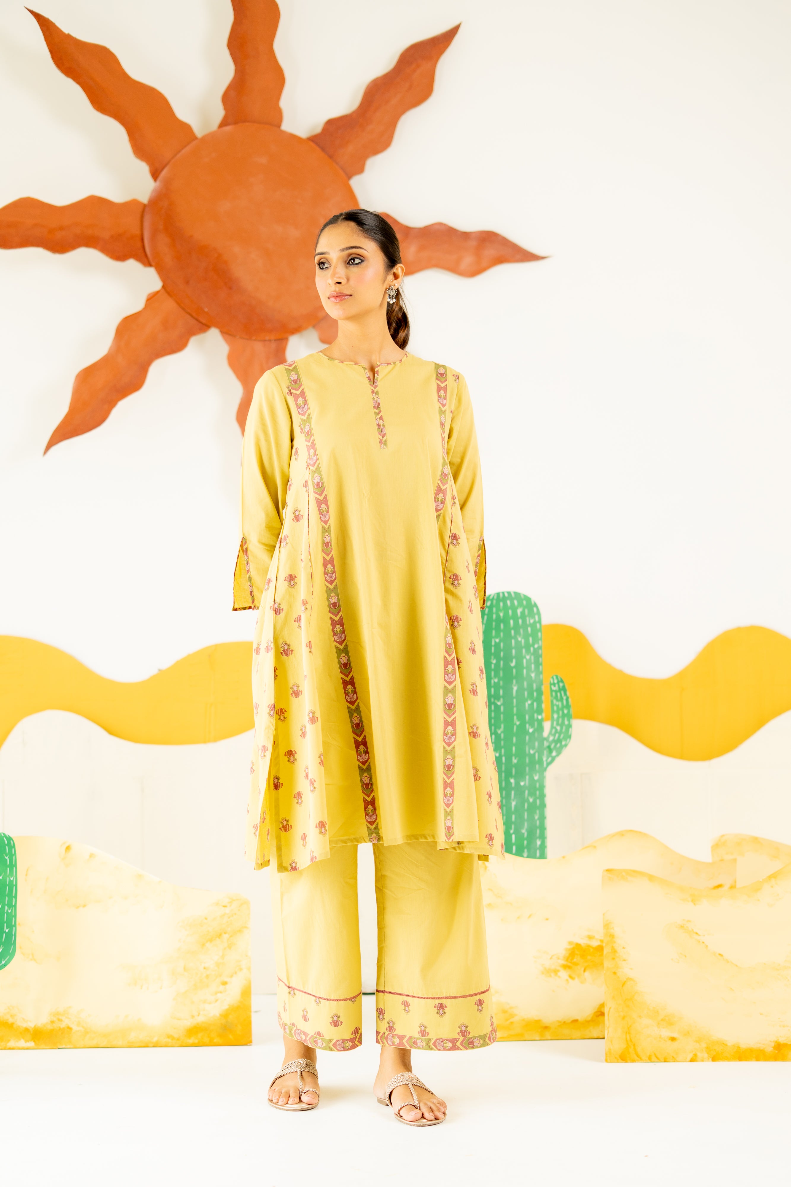 WARM OLIVE VARSHA CO-ORD SET OF 2