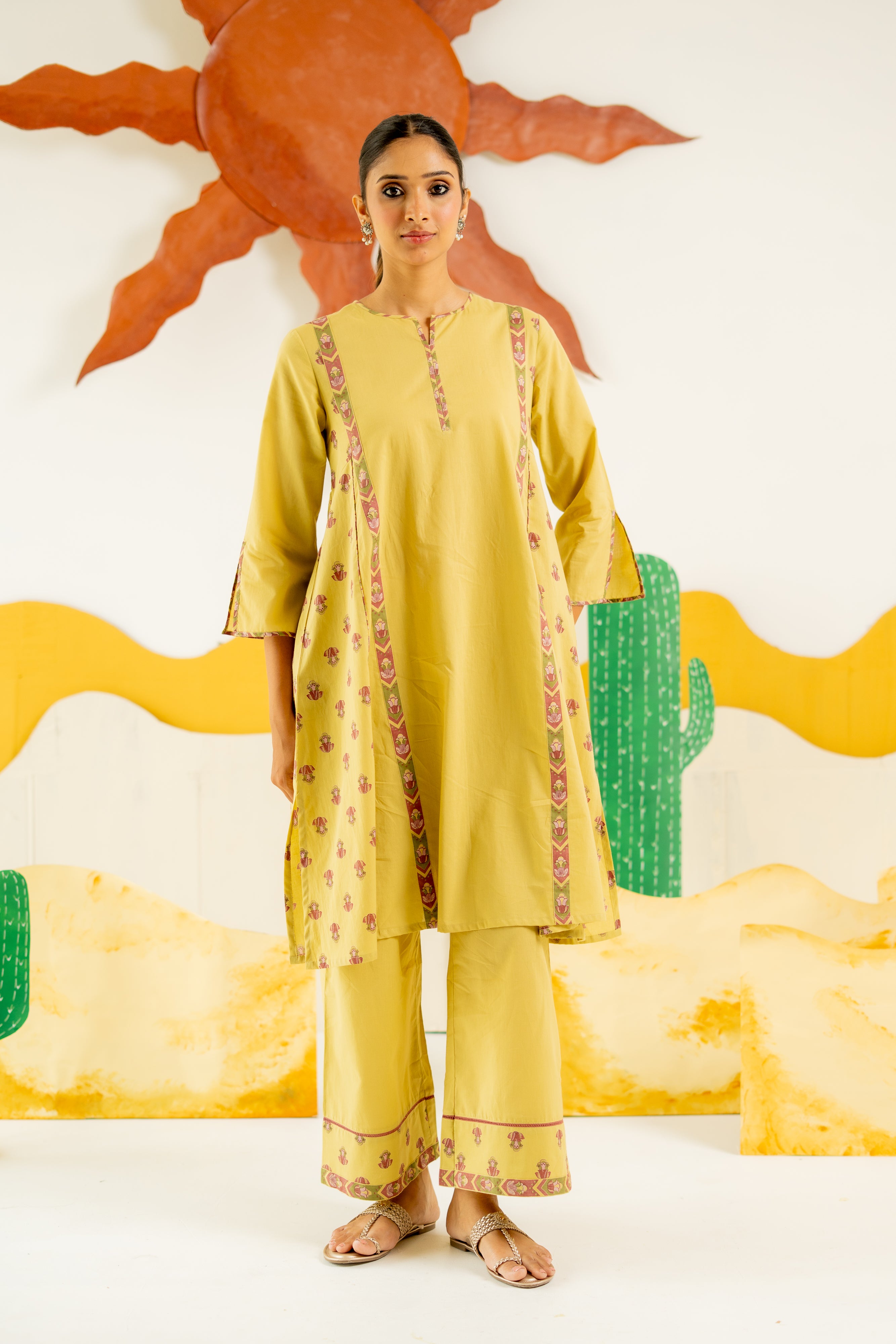 WARM OLIVE VARSHA CO-ORD SET OF 2
