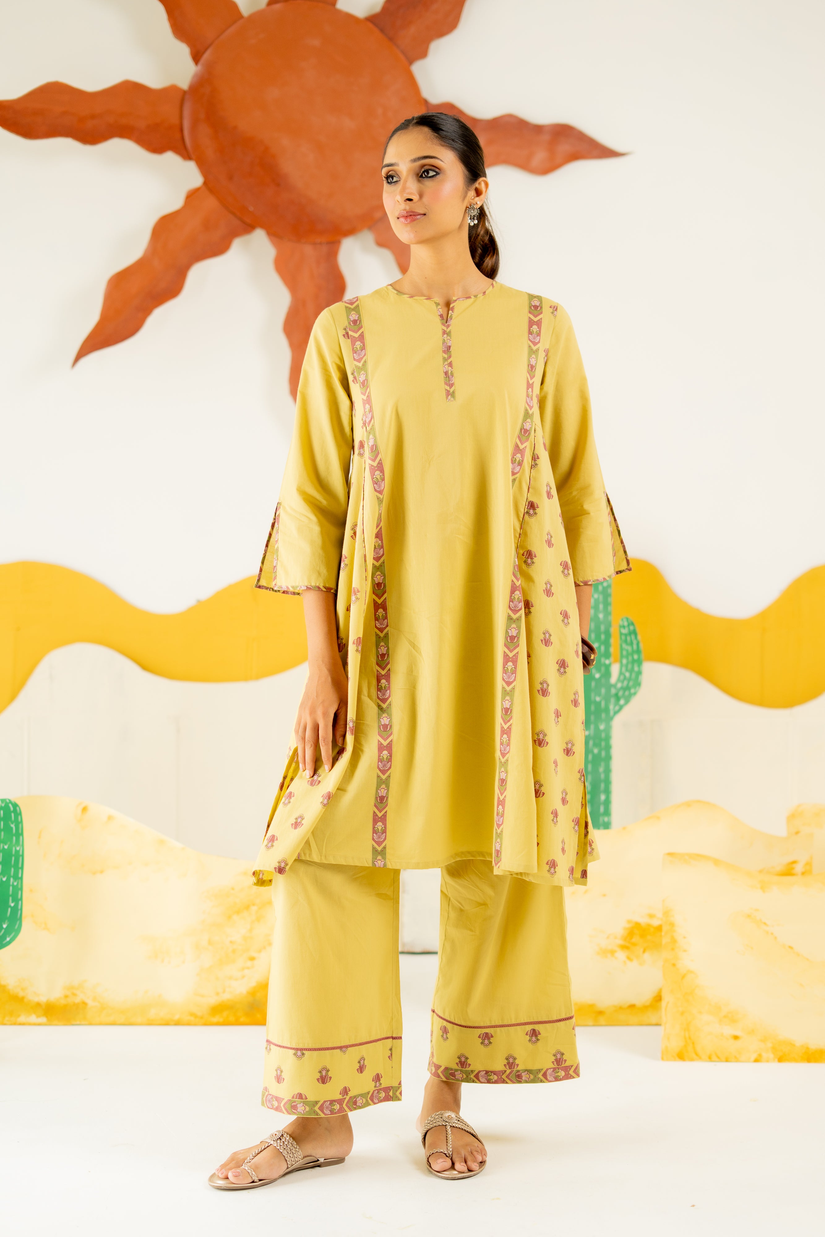 WARM OLIVE VARSHA CO-ORD SET OF 2