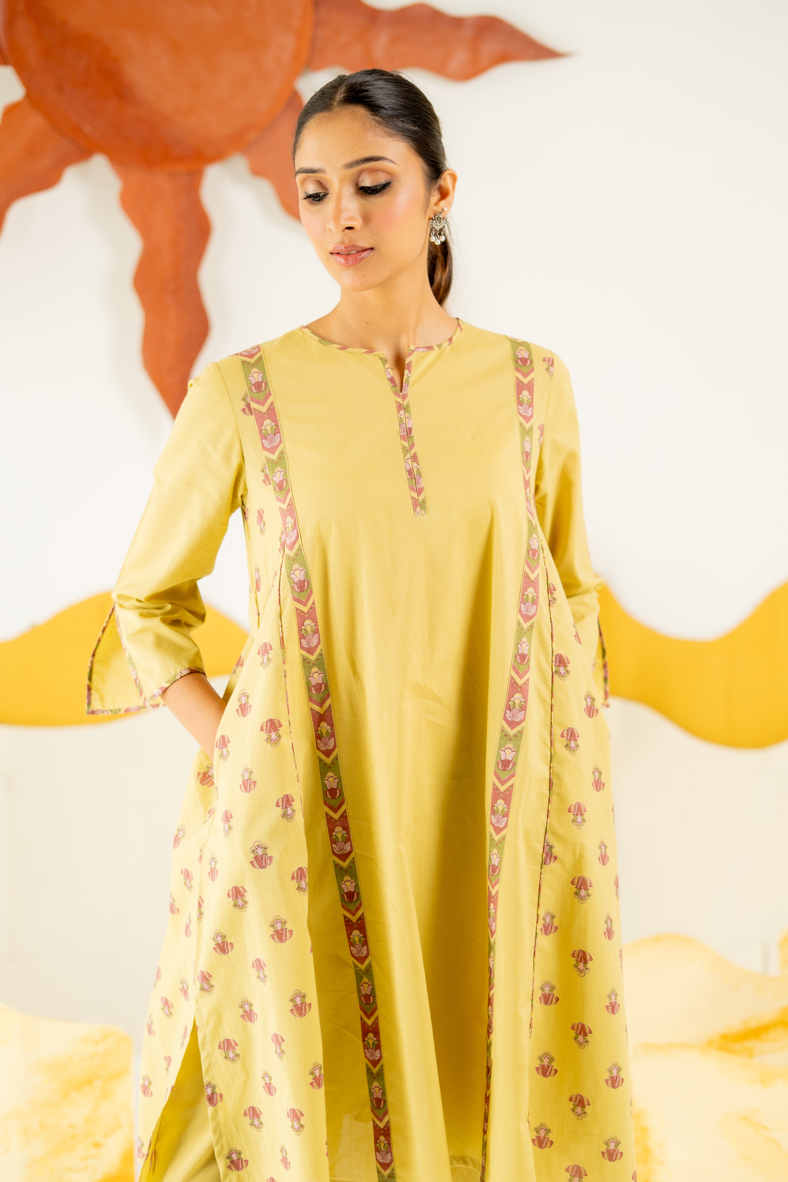 WARM OLIVE VARSHA CO-ORD SET OF 2
