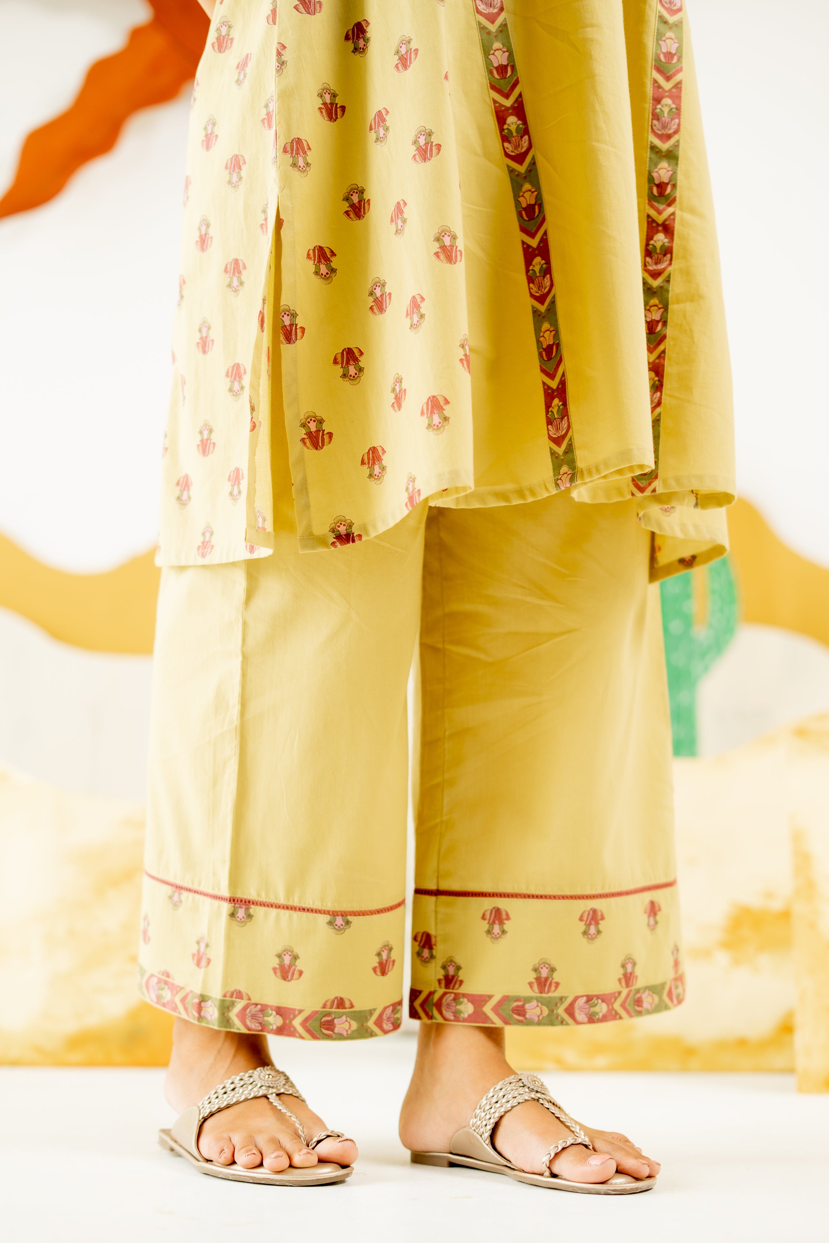 WARM OLIVE VARSHA CO-ORD SET OF 2