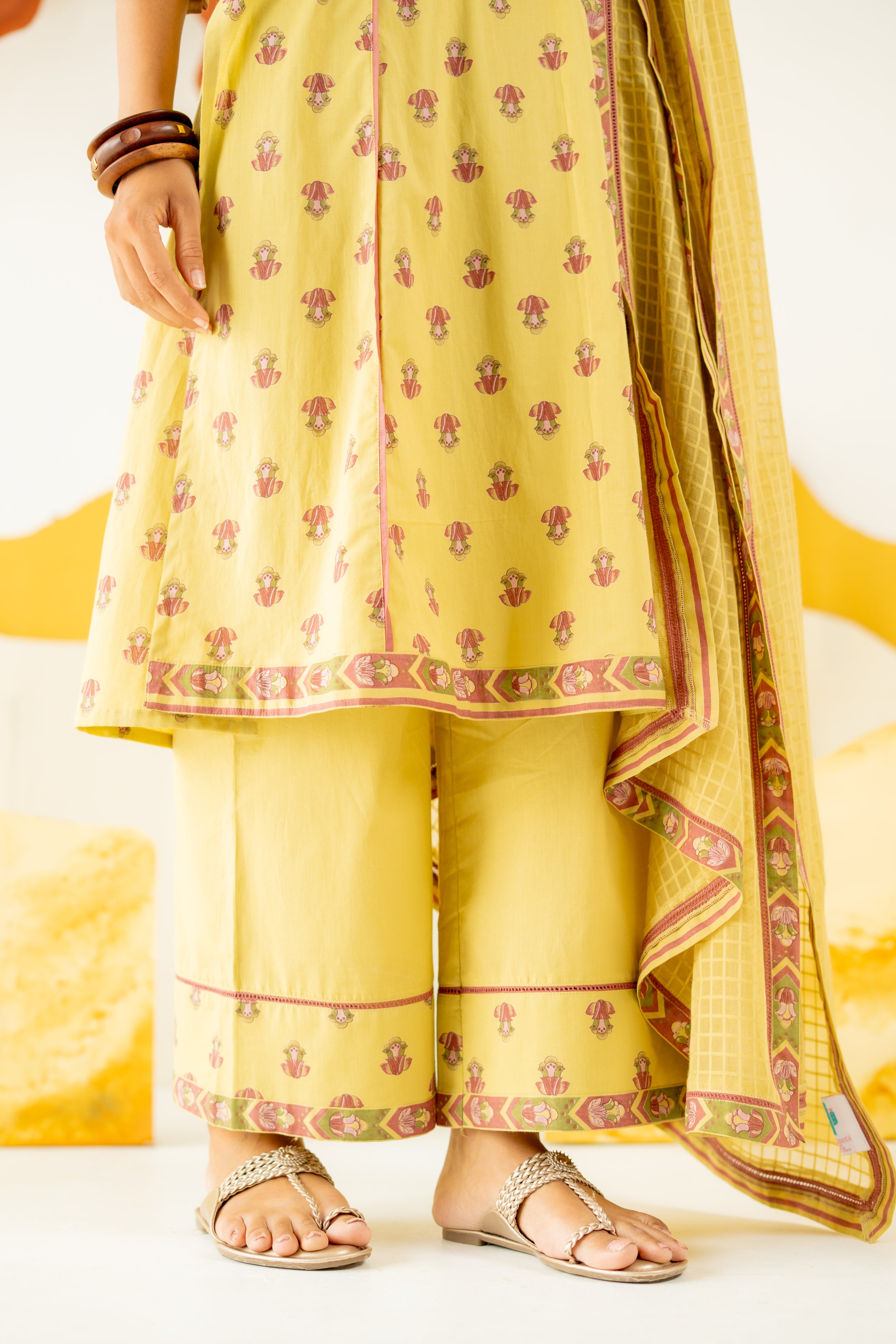 WARM OLIVE NEERJARA KURTA SET OF 3