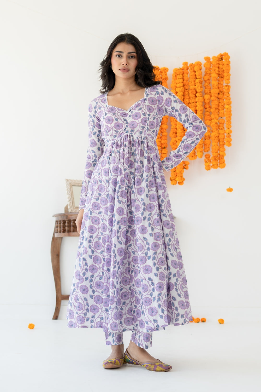Lavender Anarkali Set