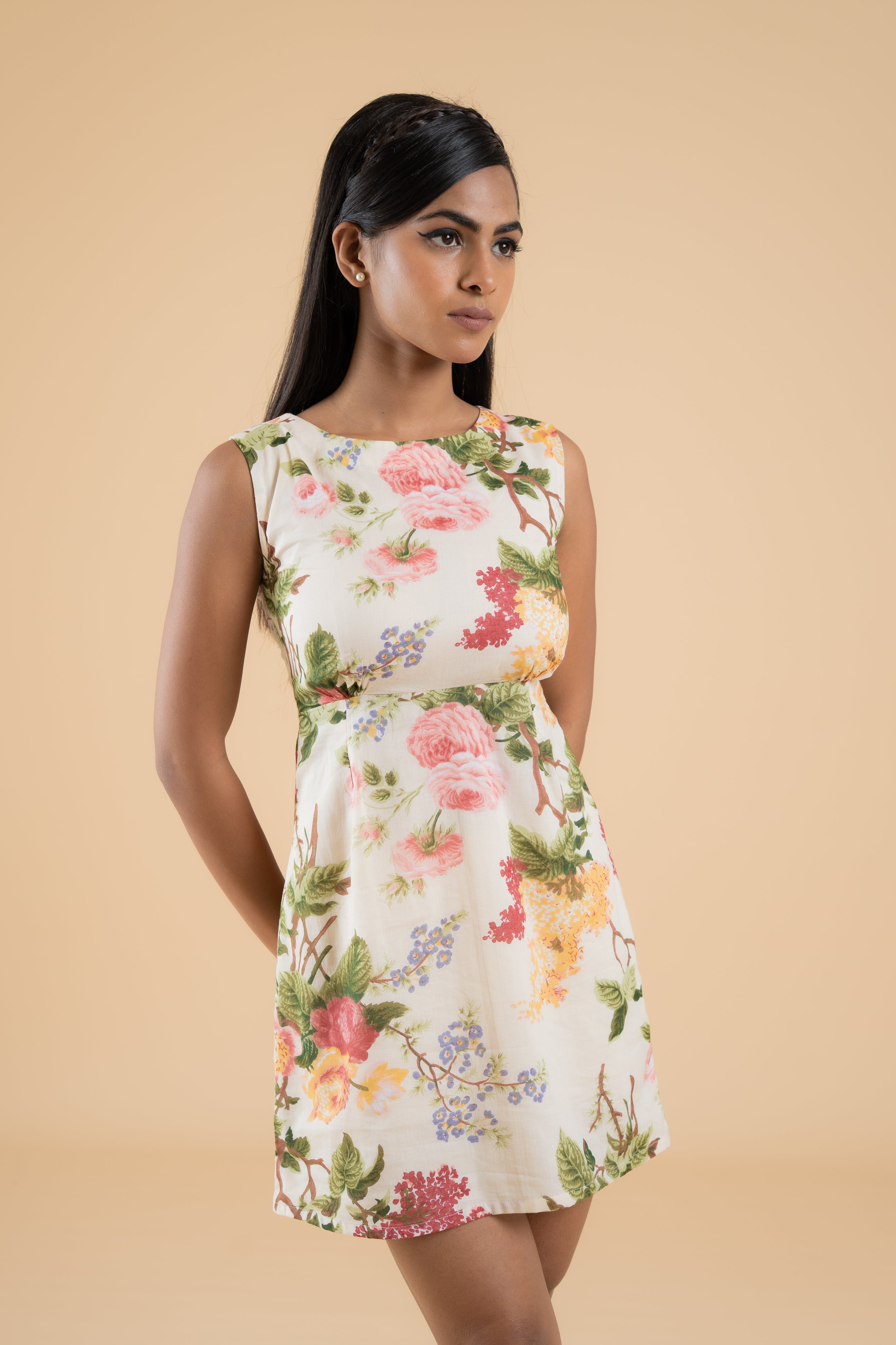 OFF WHITE ROSE DRESS