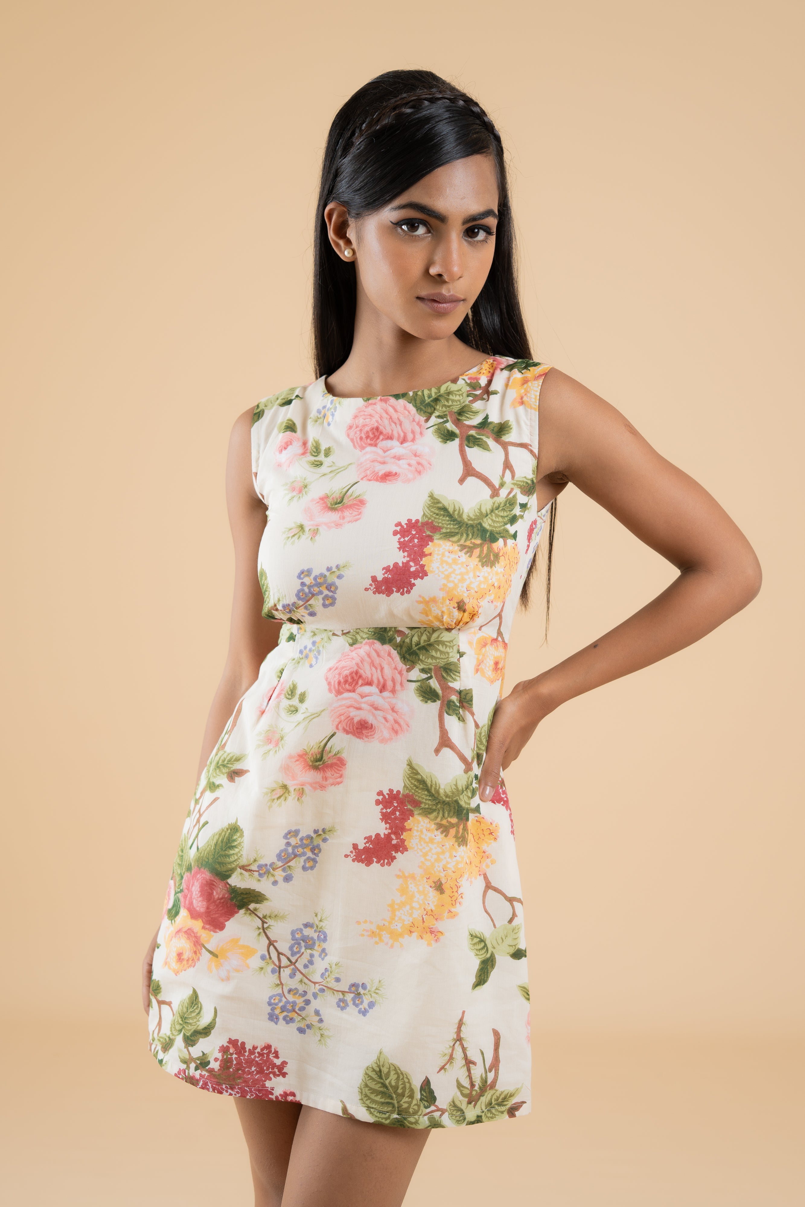 OFF WHITE ROSE DRESS