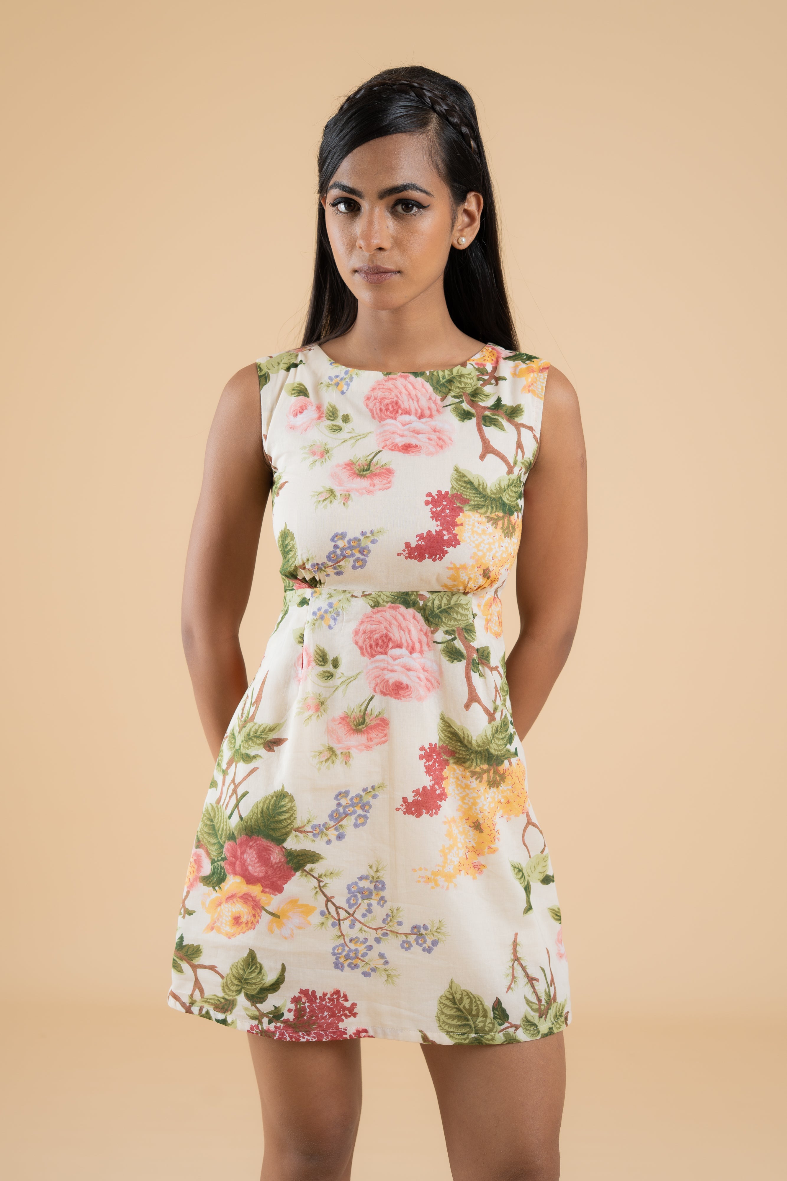 OFF WHITE ROSE DRESS