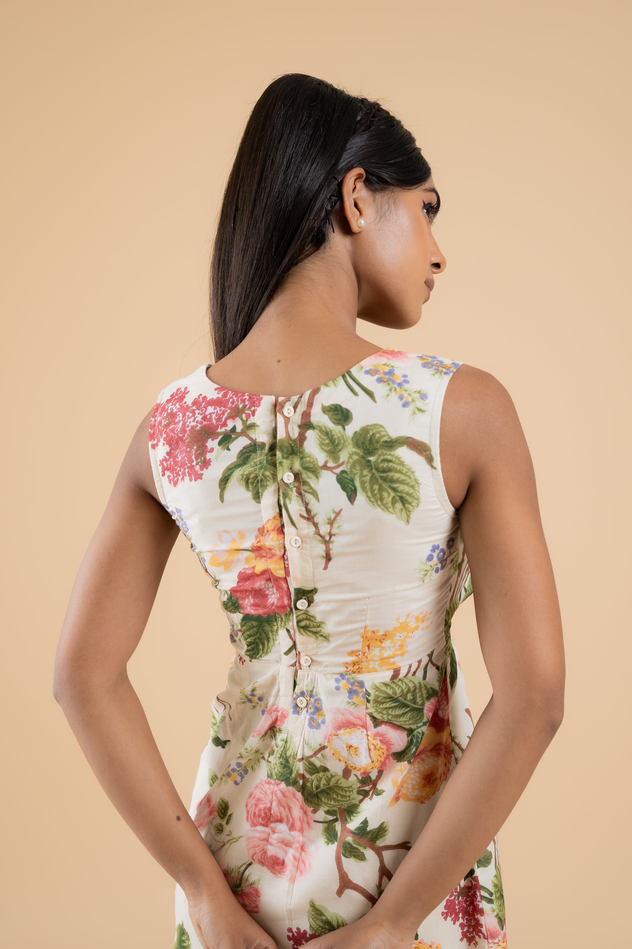 OFF WHITE ROSE DRESS