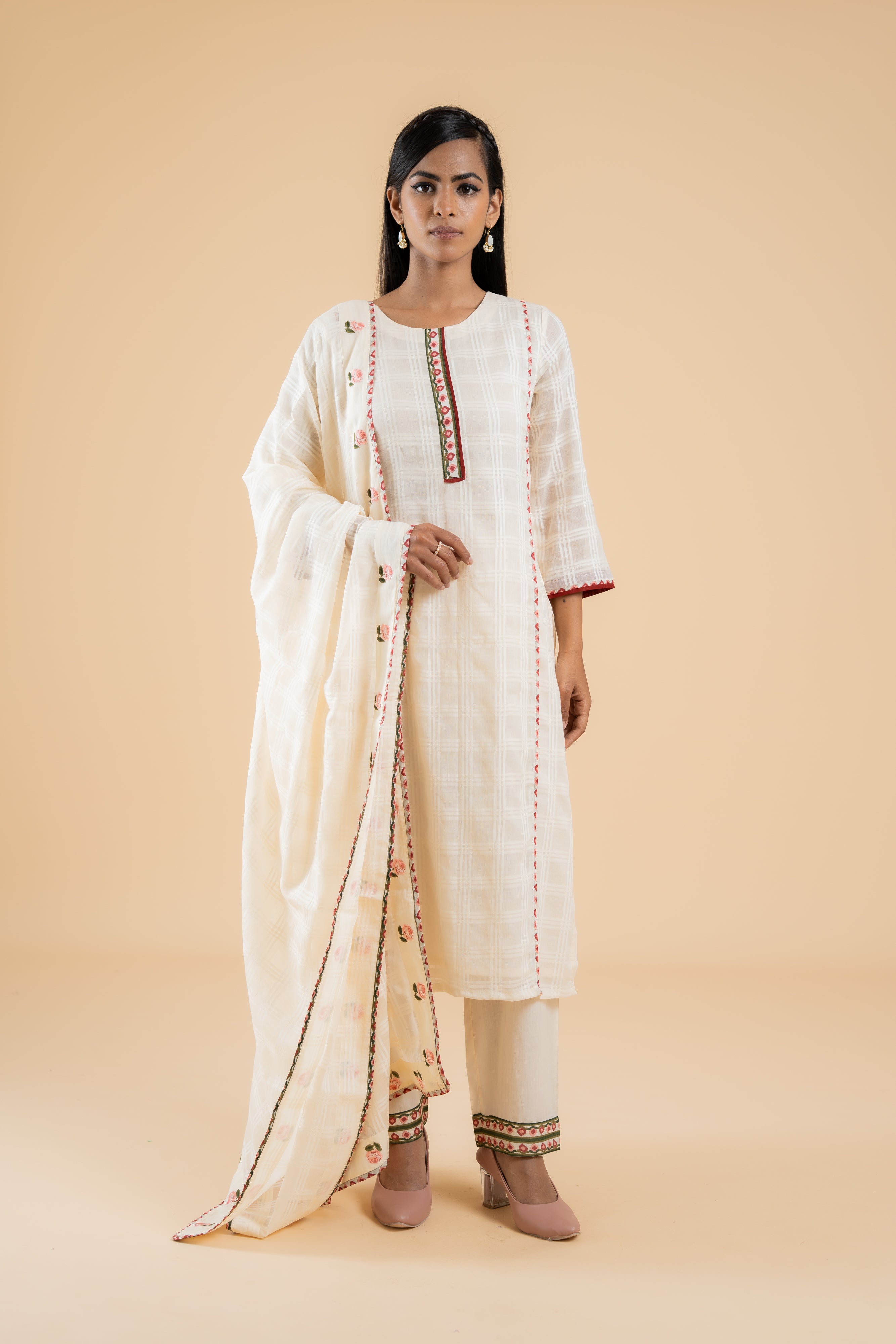 OFF WHITE KUSUM KURTA SET OF 3