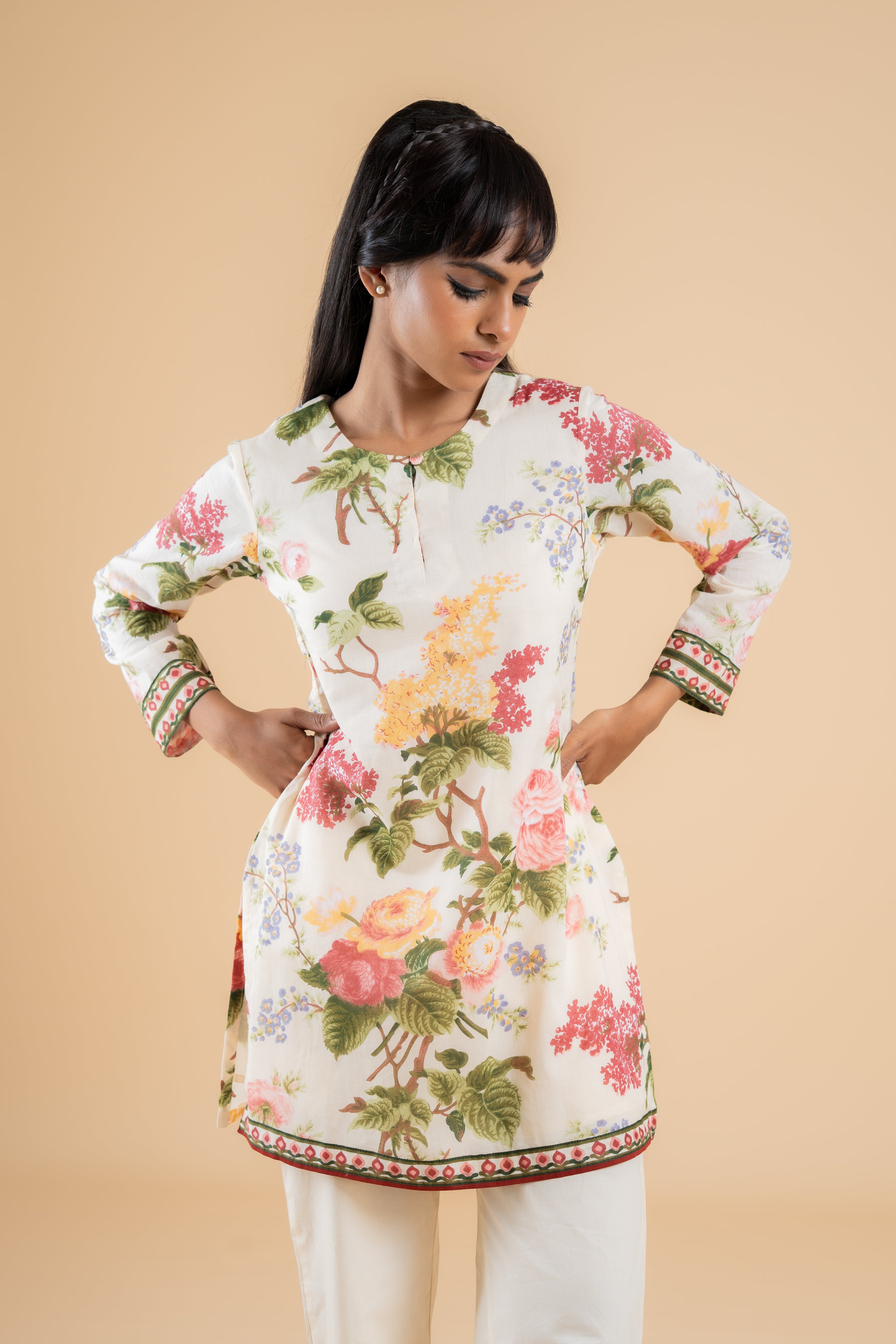 OFF WHITE MEHER SHORT KURTA