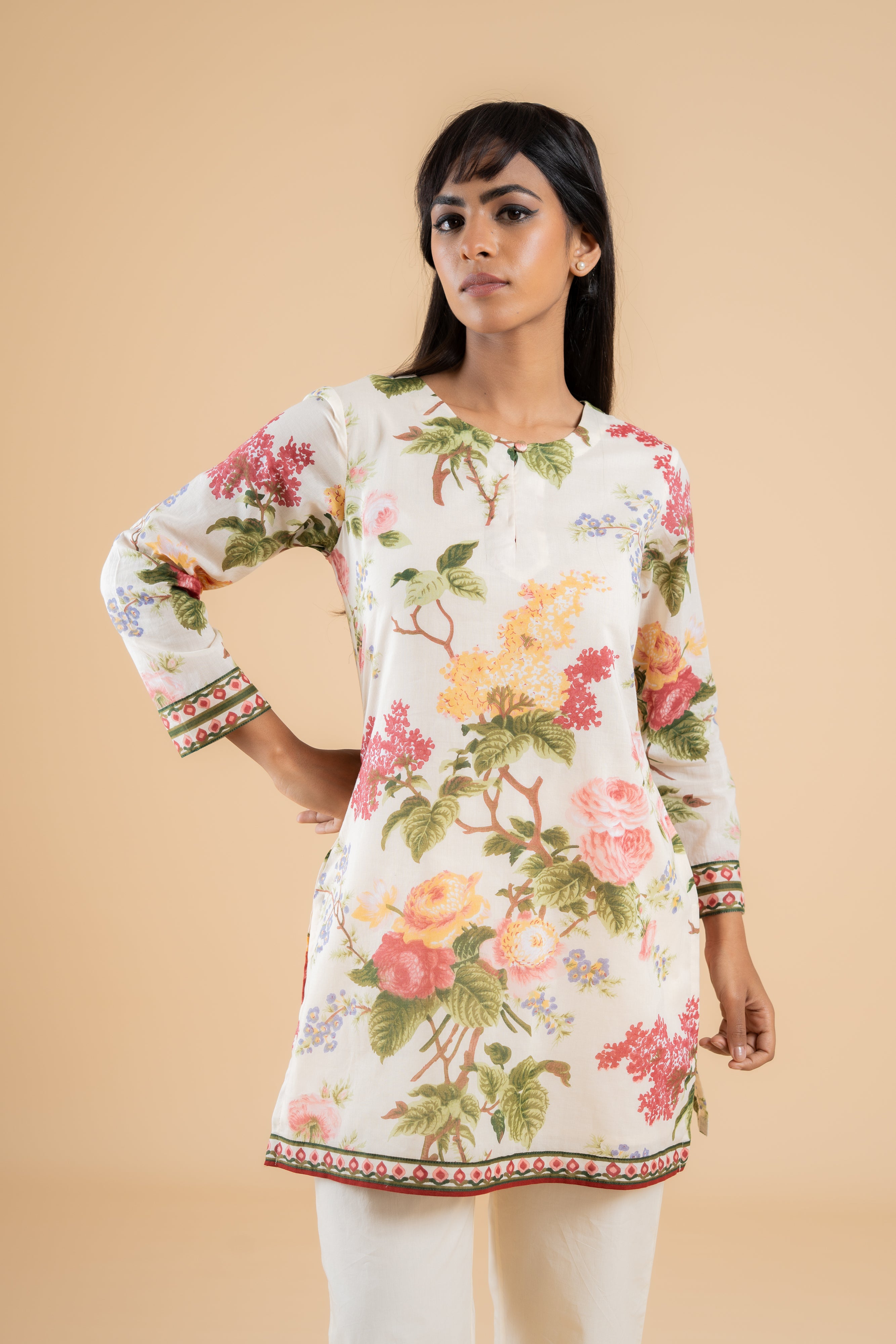 OFF WHITE MEHER SHORT KURTA