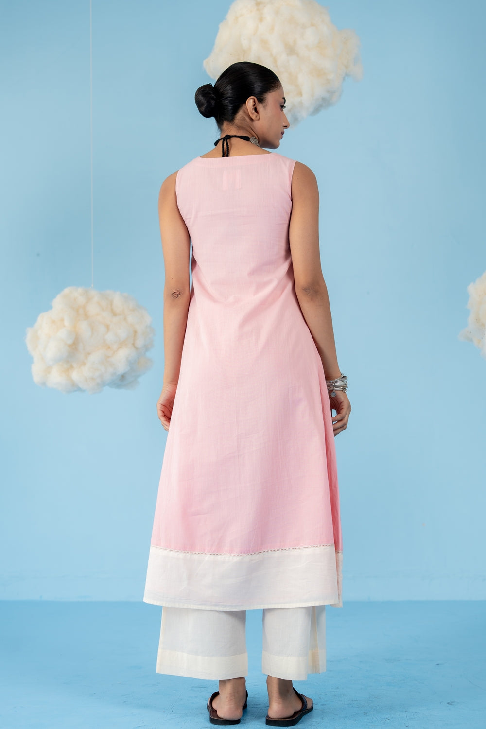 BABY PINK ROSE KURTA SET OF 3