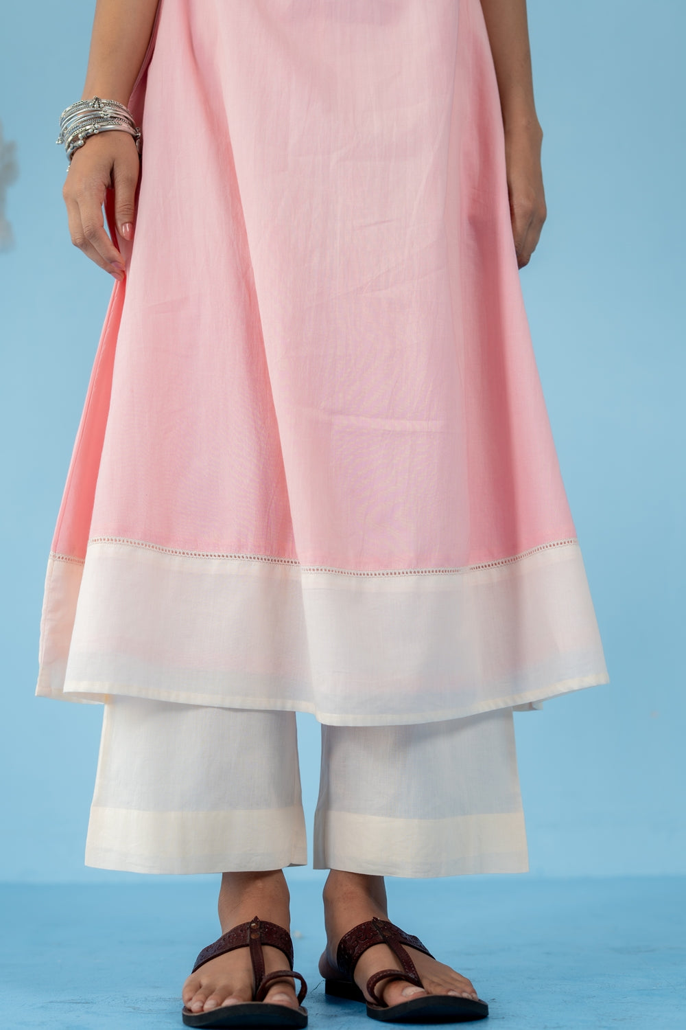 BABY PINK ROSE KURTA SET OF 3