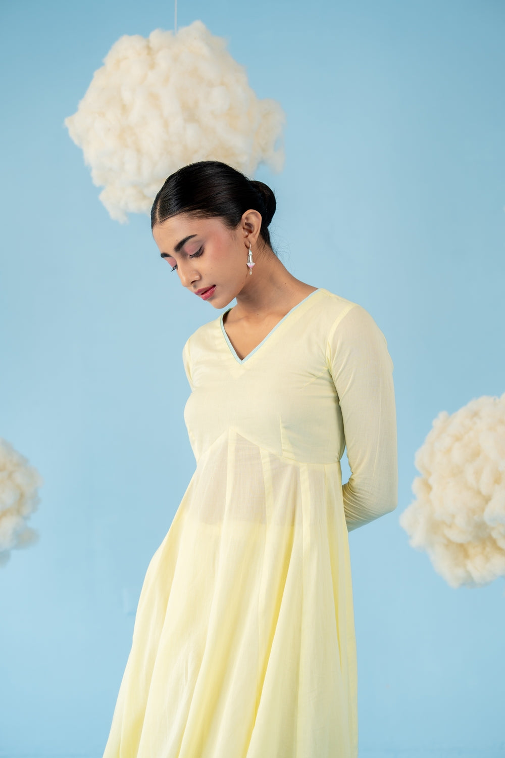 BUTTER YELLOW MANGO ANARKALI SET OF 3