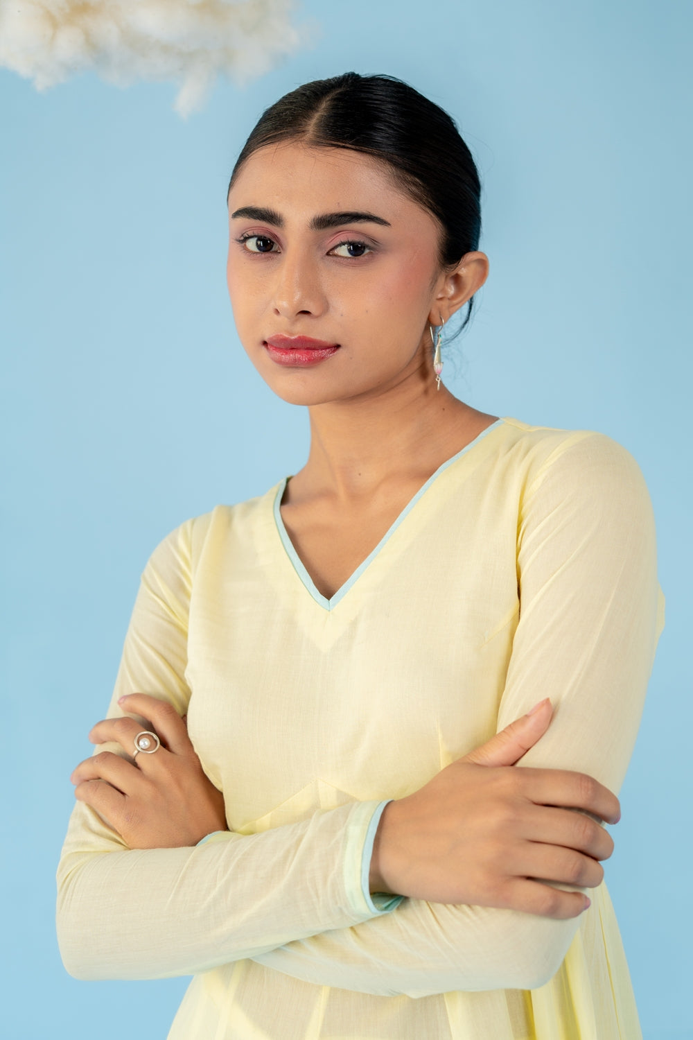 BUTTER YELLOW MANGO ANARKALI SET OF 3