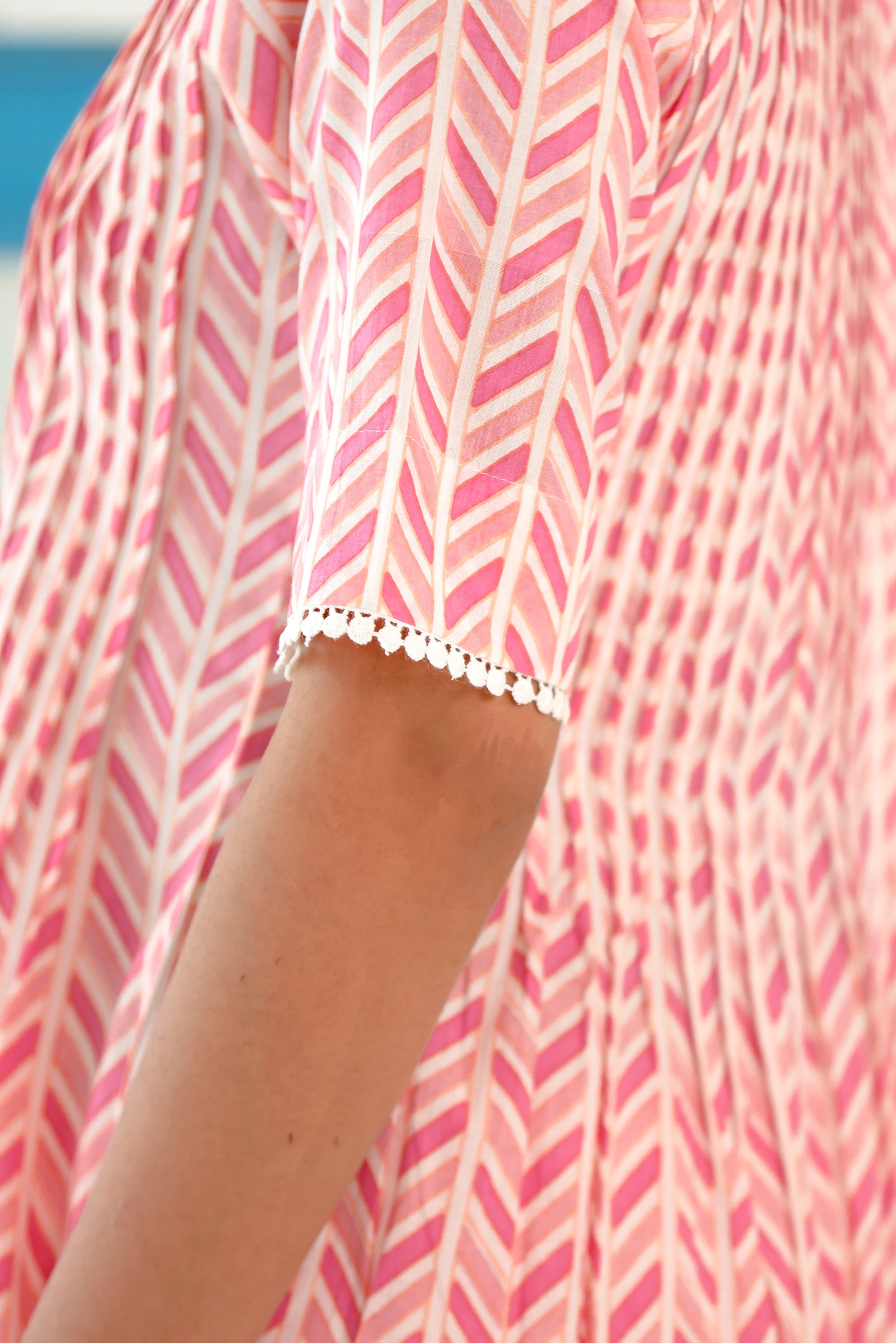 PARLE LIGHT PINK PINTUCKS A LINE KURTA SET