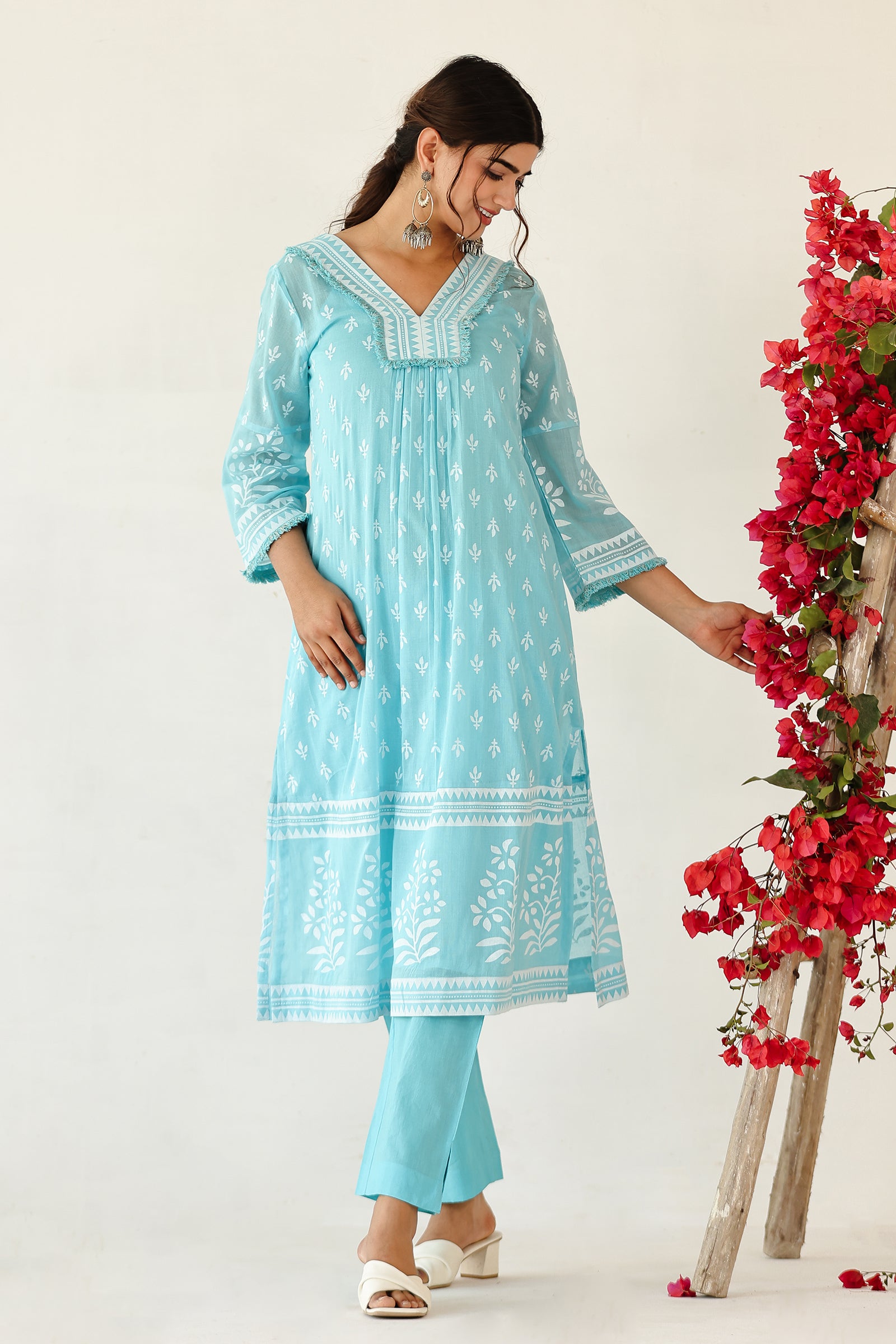 MAYA ICE BLUE MULMUL A LINE SET