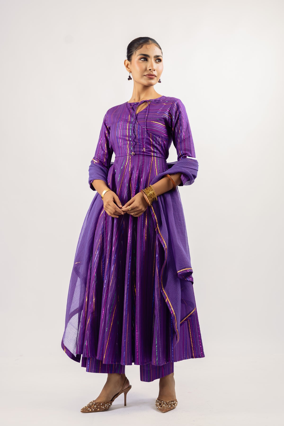 RANGIRA PURPLE ANARKALI SET OF 3