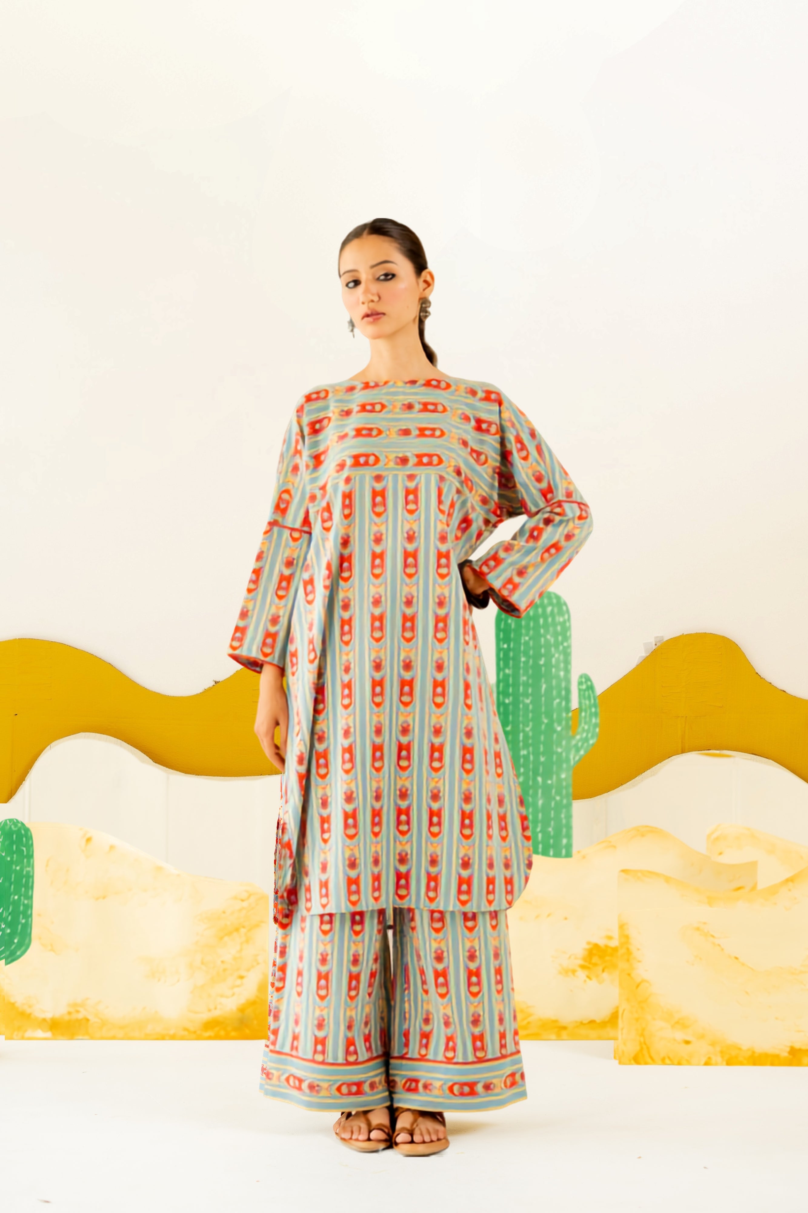 HERITAGE BLUE NAZAKAT CO-ORD SET OF 2