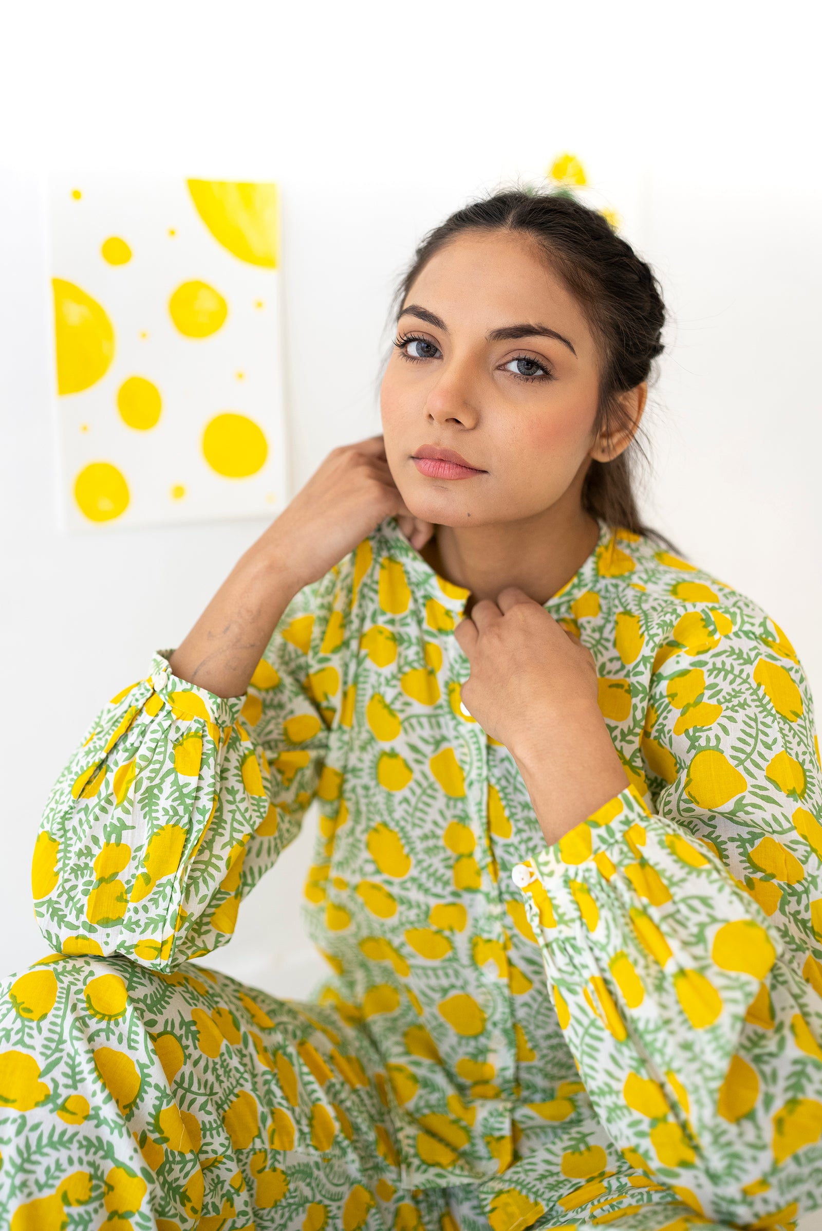 Lemon Button Down Co-Ord Set