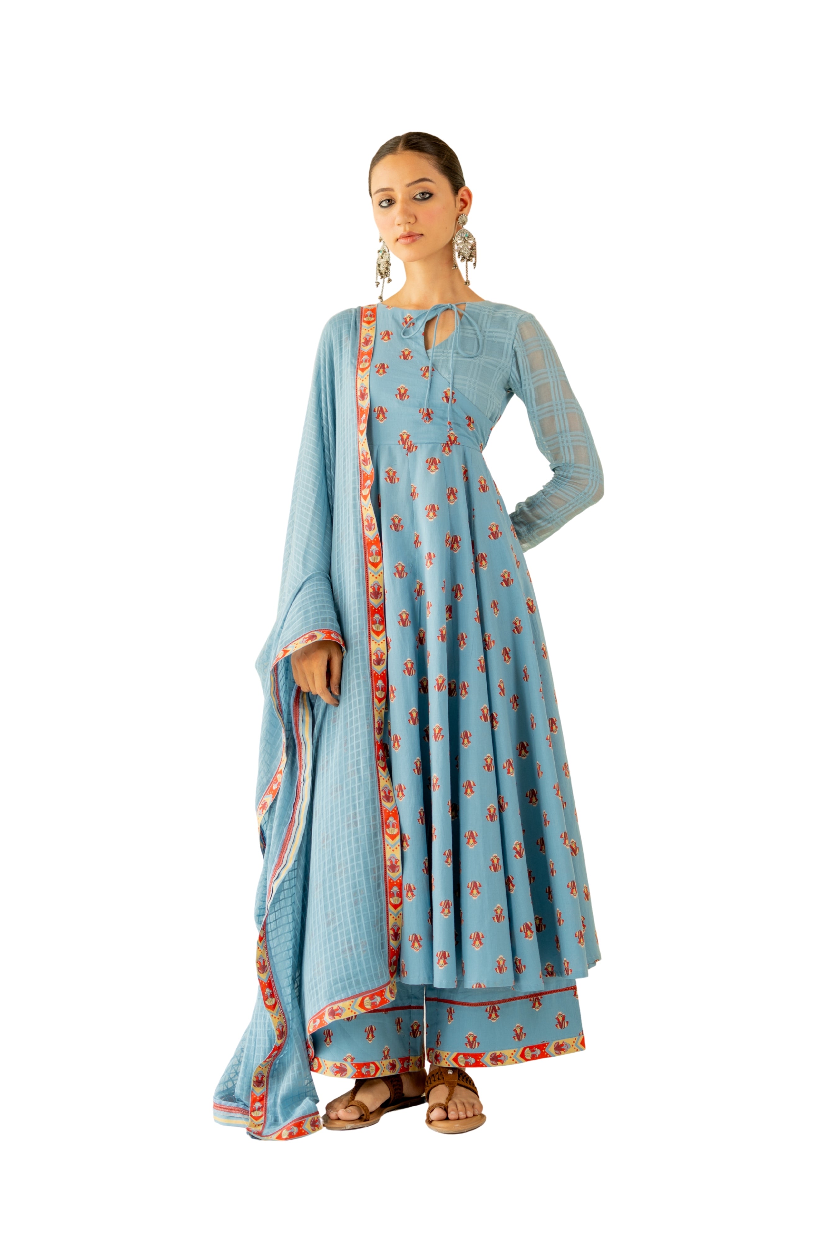HERITAGE BLUE MRIDUL ANARKALI SET OF 3