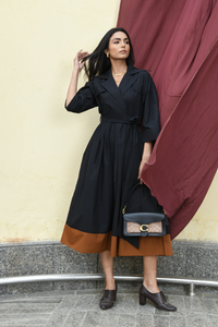 BLACK TRENCH COAT DRESS