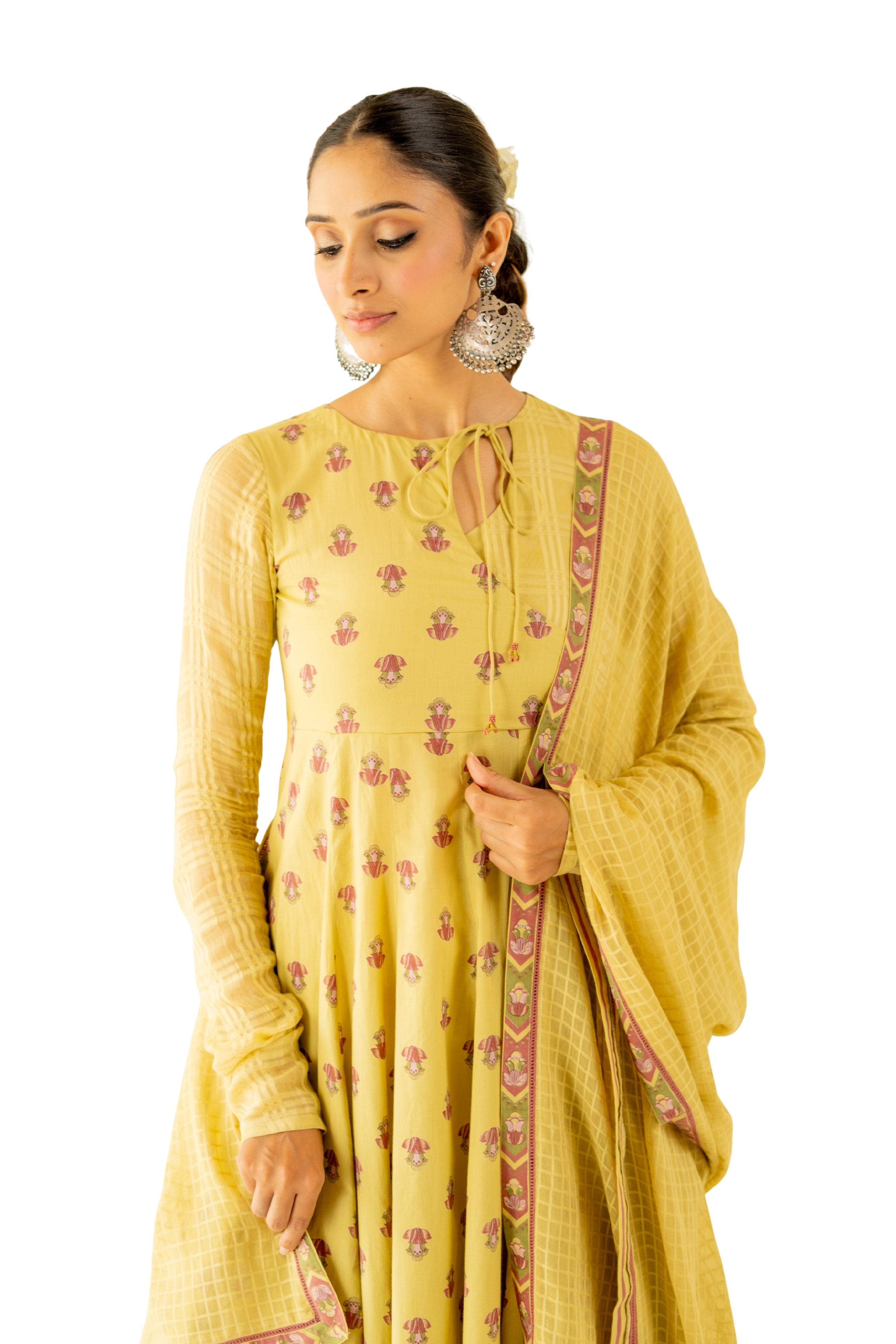 WARM OLIVE MRIDUL ANARKALI SET OF 3 - RTS