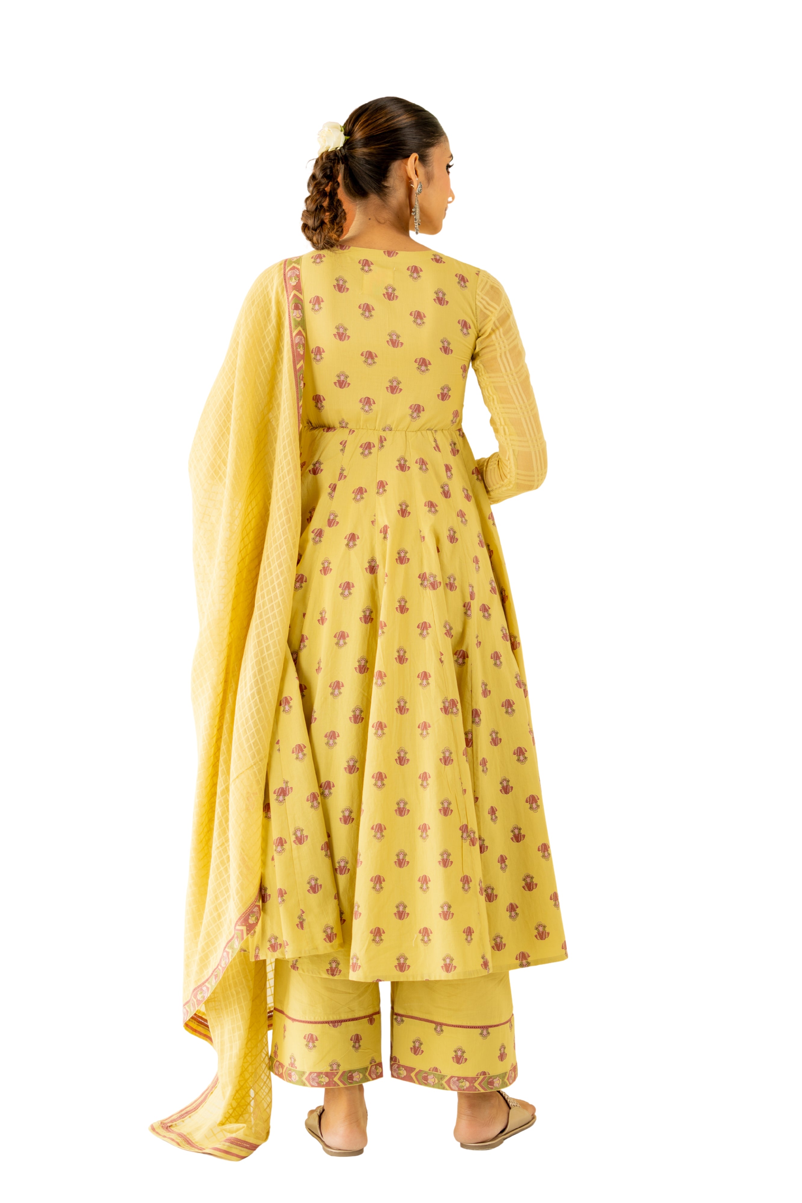 WARM OLIVE MRIDUL ANARKALI SET OF 3
