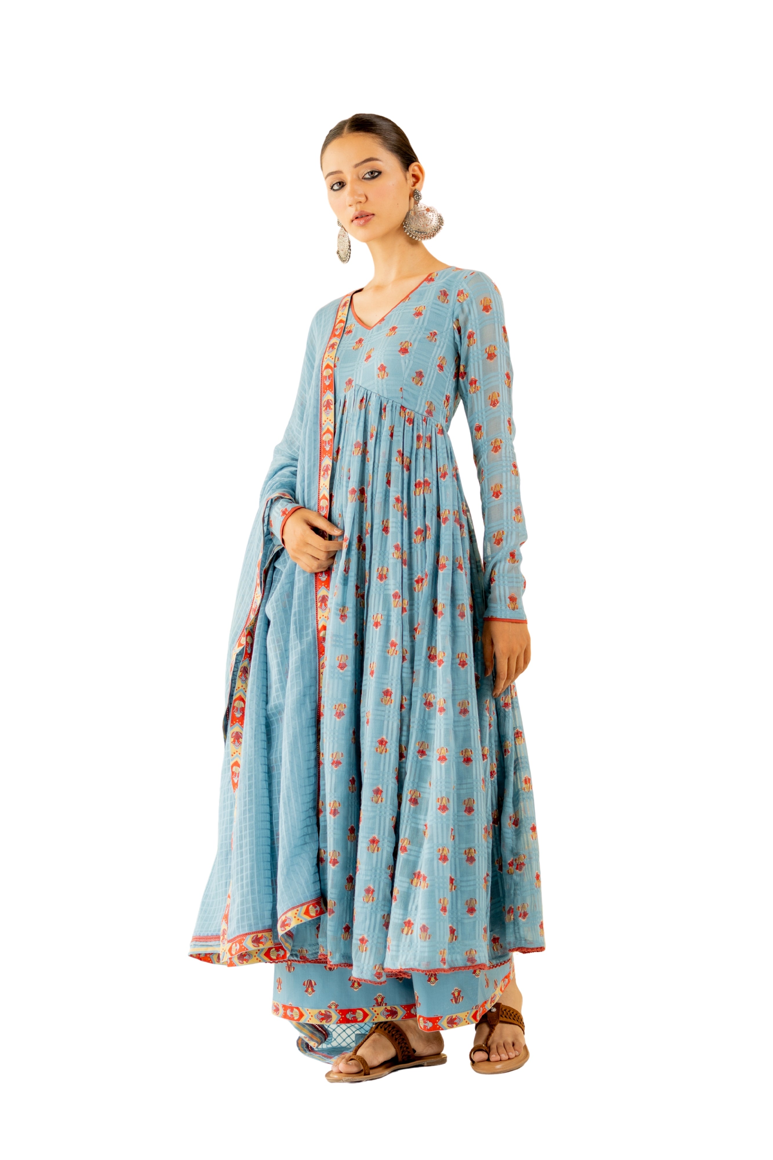 HERITAGE BLUE  BOOND ANARKALI SET OF 3