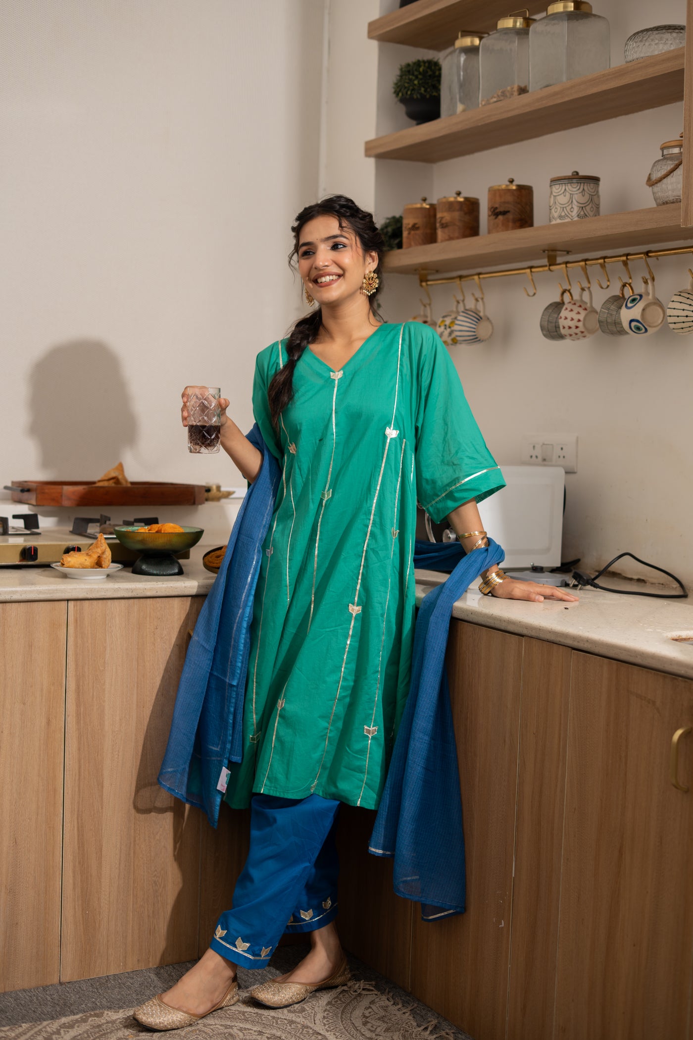 TEAL GULNAAR KURTA SET OF 4