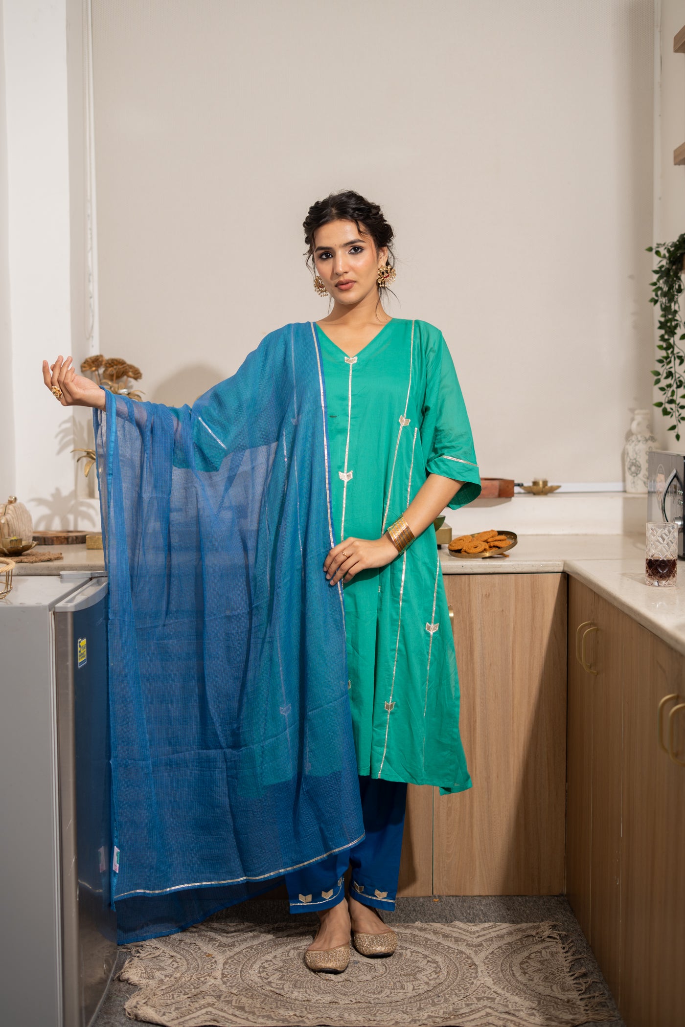 TEAL GULNAAR KURTA SET OF 4