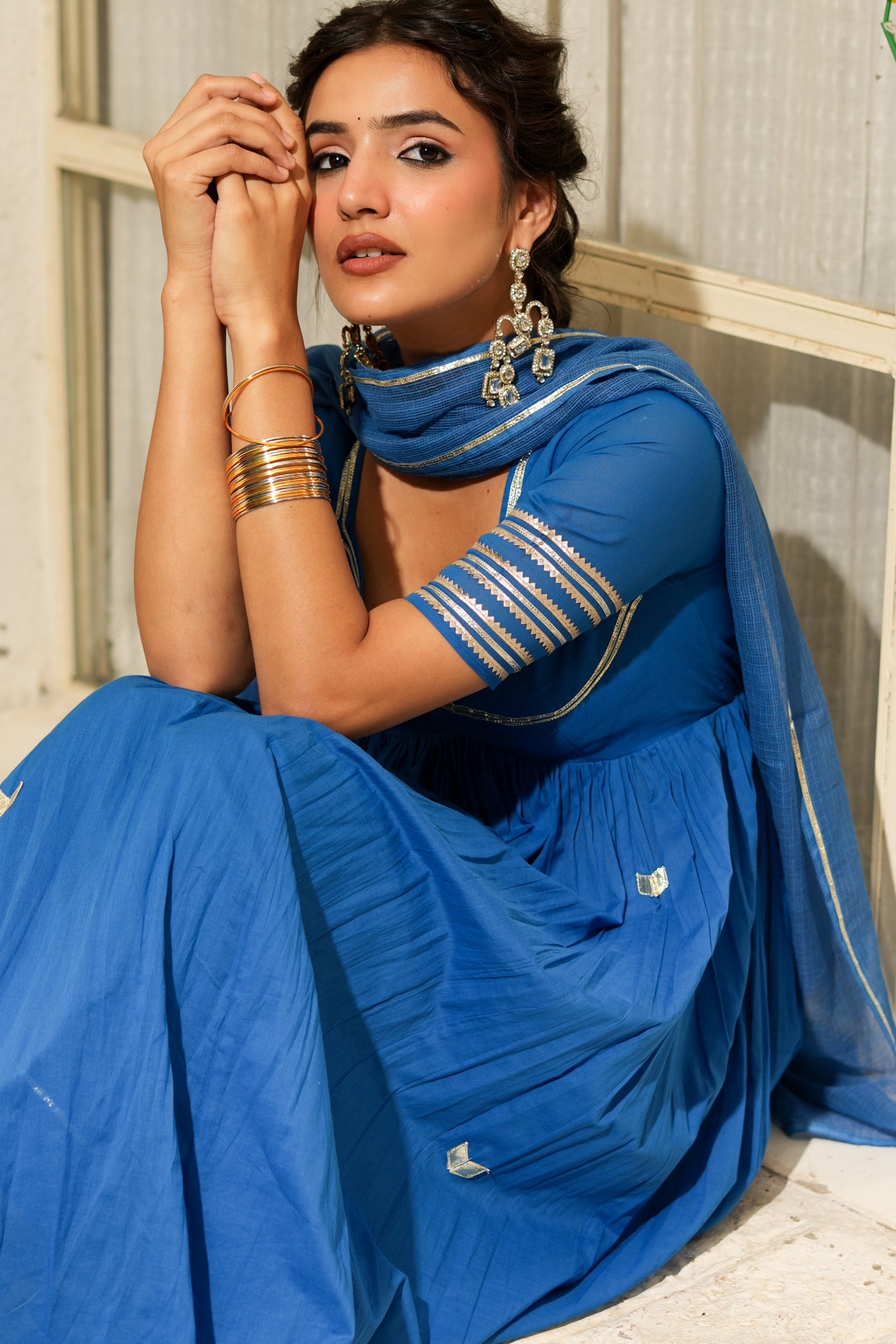 BLUE AANGI ANARKALI SET OF 3