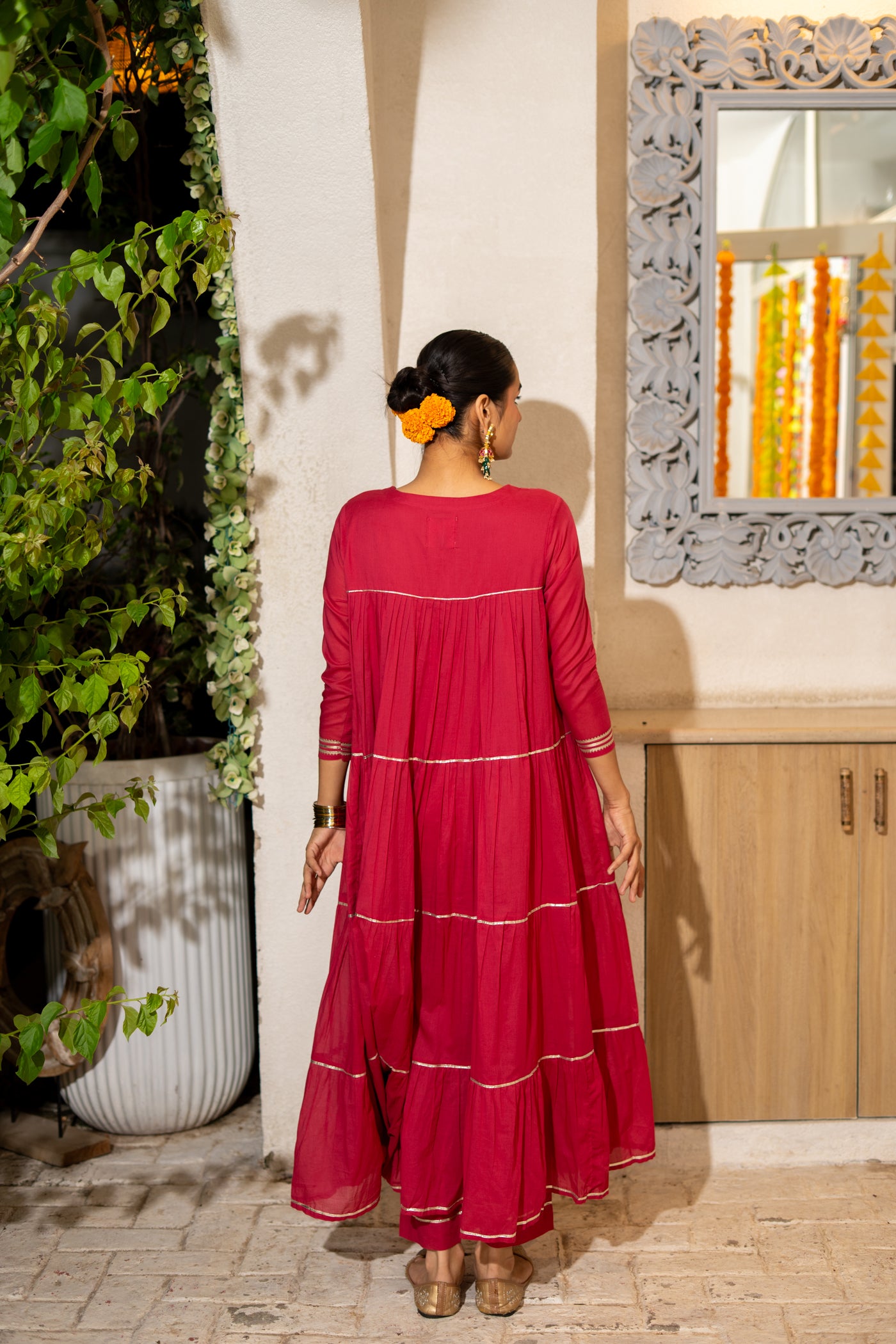 PINK TIERED KURTA SET OF 2